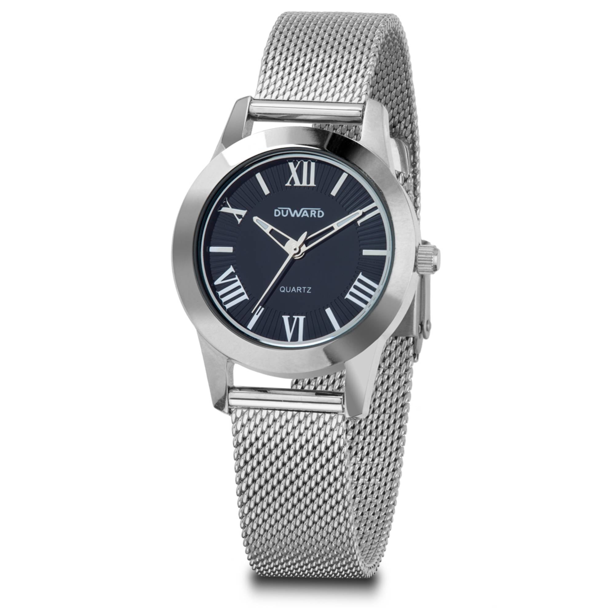 Reloj mujer caja de acero, brazalete esterilla