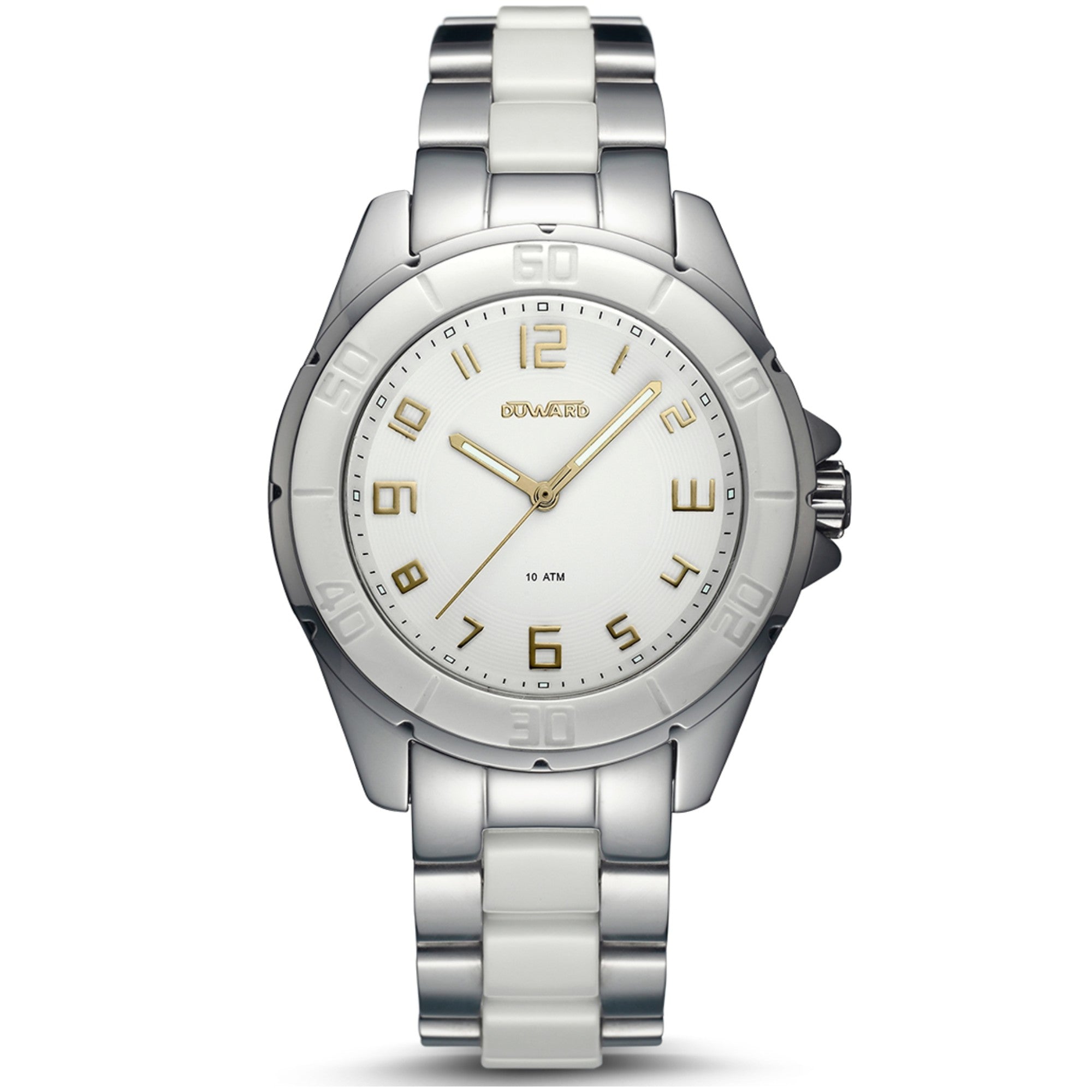 Reloj de Mujer Elegante caja acero 10 Atm brazalete cerámico