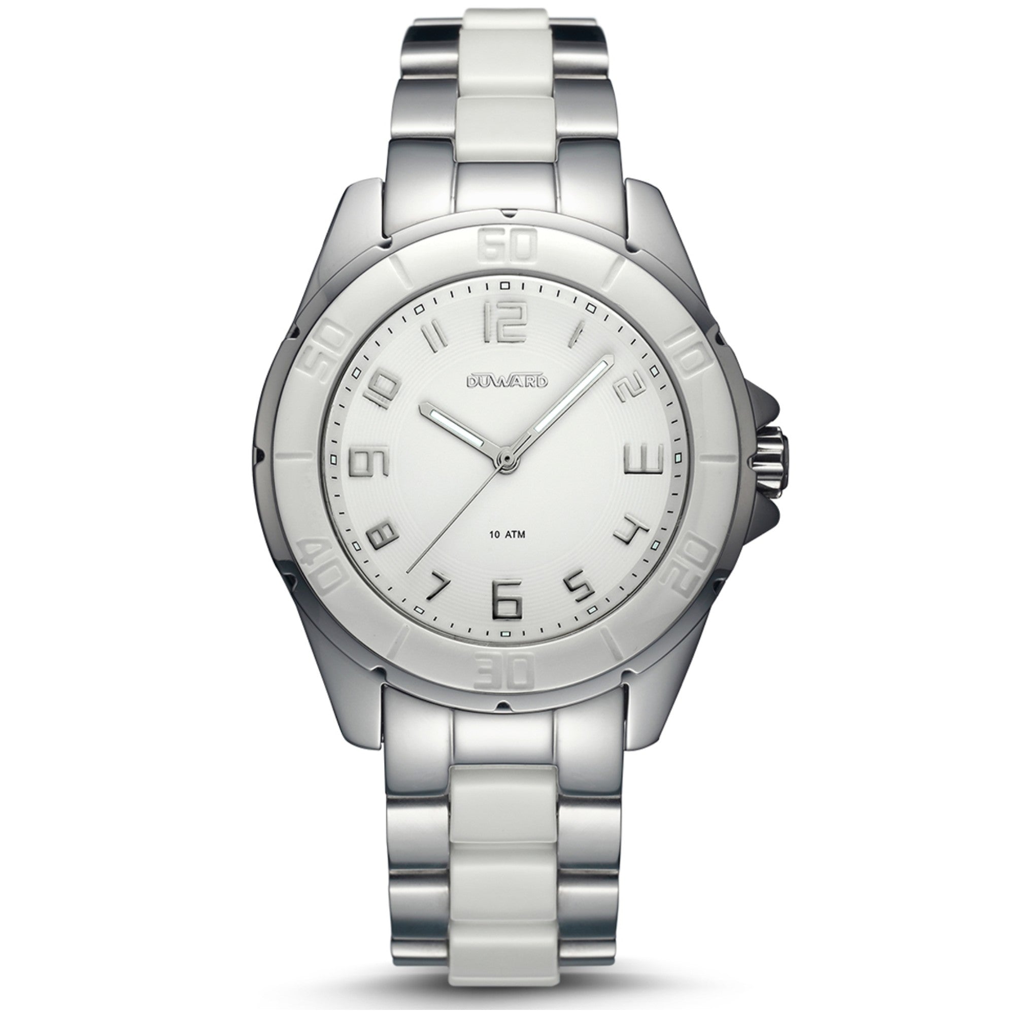 Reloj de Mujer Elegante caja acero 10 Atm brazalete cerámico