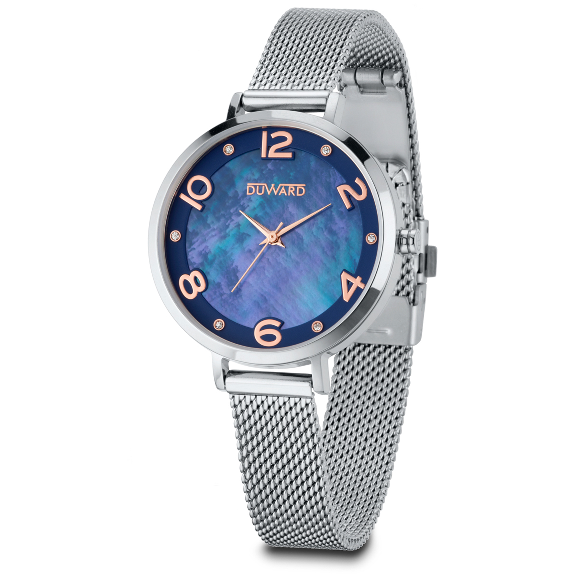 Señora.Brazalete 12/caja acero.3Agu.Azul rosado.