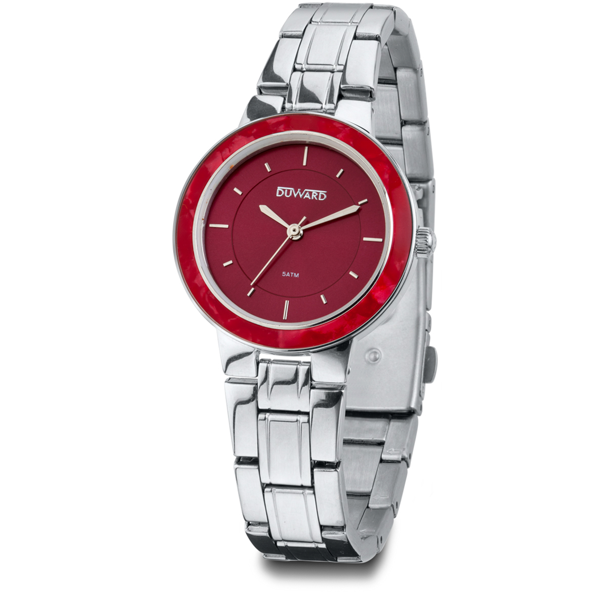 Señora.Brazalete acero.Caja acero+resina roja.3agu