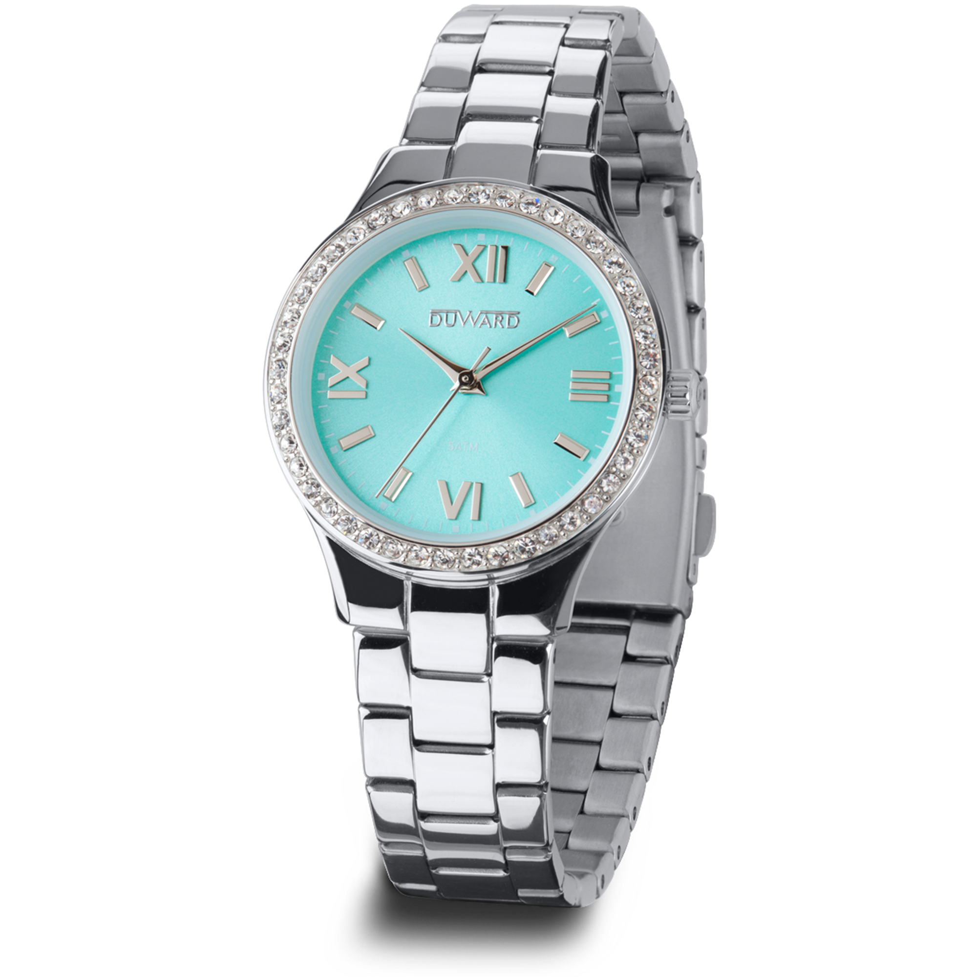 Señora.Brazalete/Caja:acero.3agu.Verde plata.