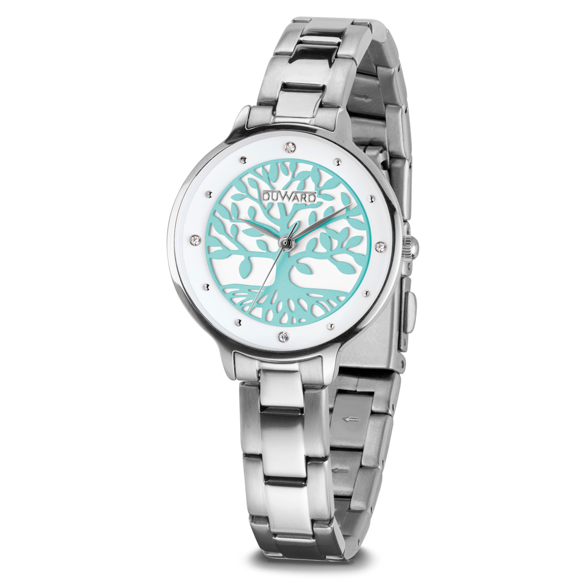 Señora.Brazalet/caja:acero.3agu.Blanca verde.