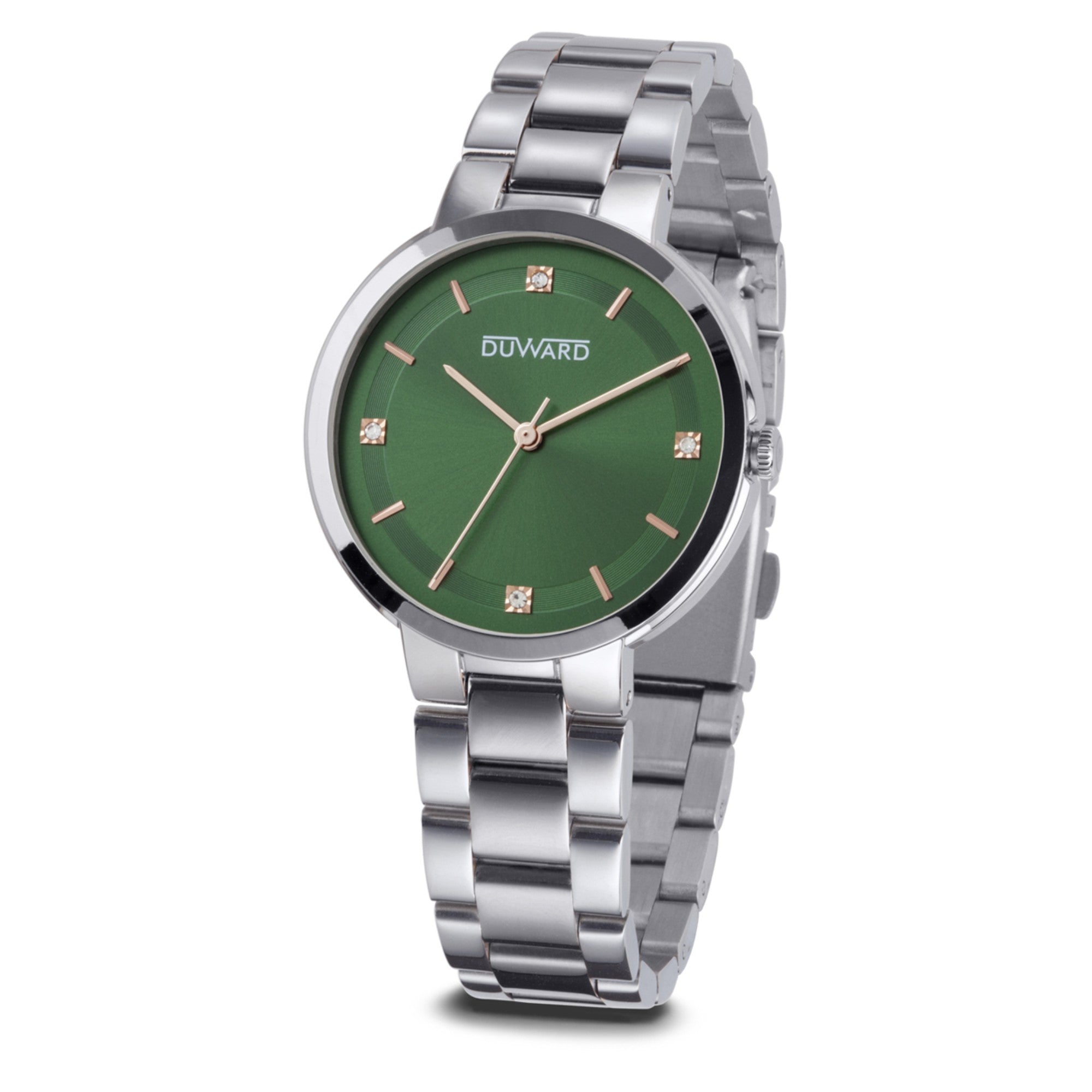 Reloj Mujer Informal caja acero esfera verde braza lete acero