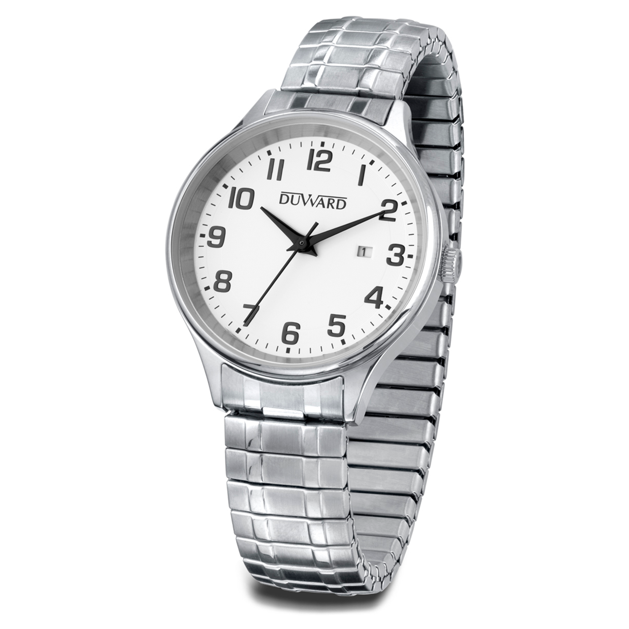 Reloj de mujer de acero 5 atm con brazalete extensible y numeros arabes