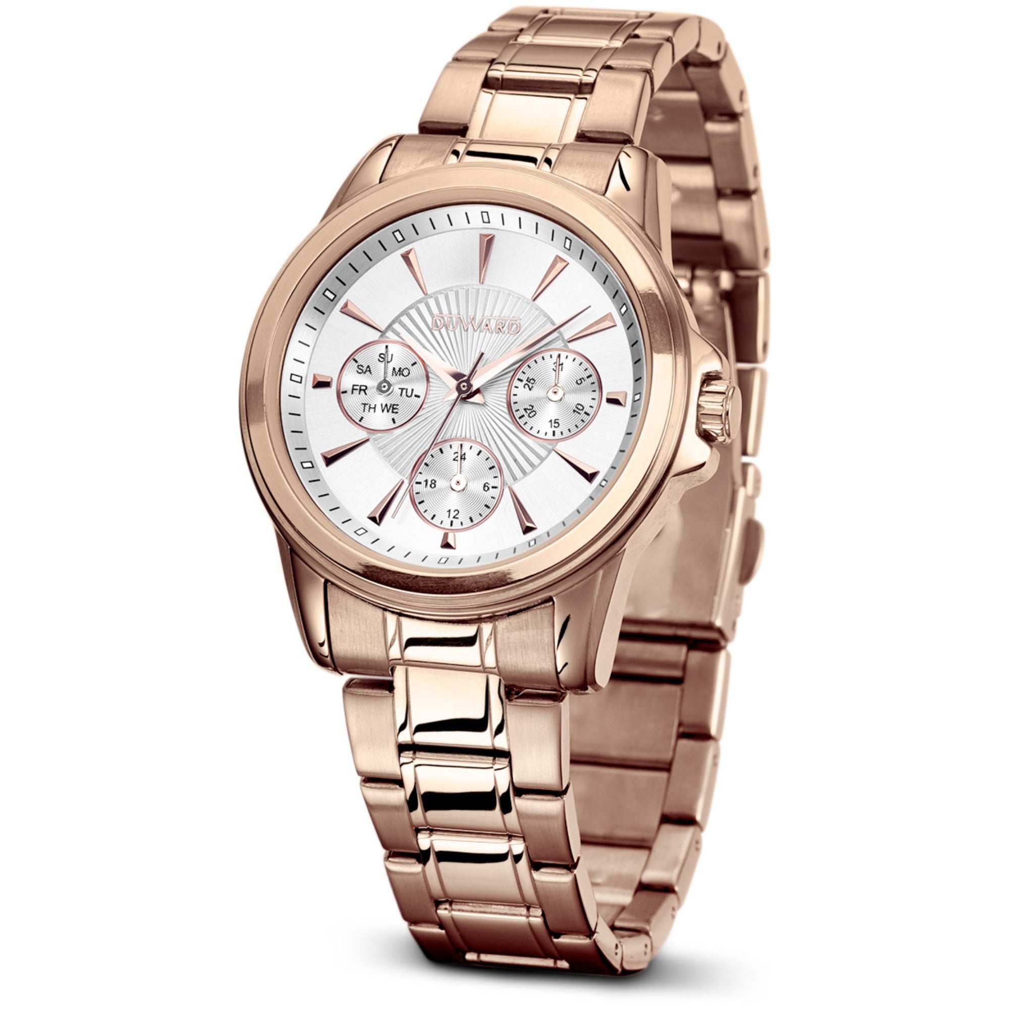 Reloj Mujer Informal caja y brazalete de acero rosado