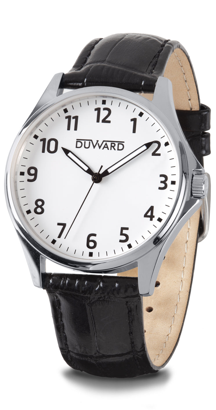 Cab.Correa piel 20mm marrÇün.Caja acero.3agu.Blanca