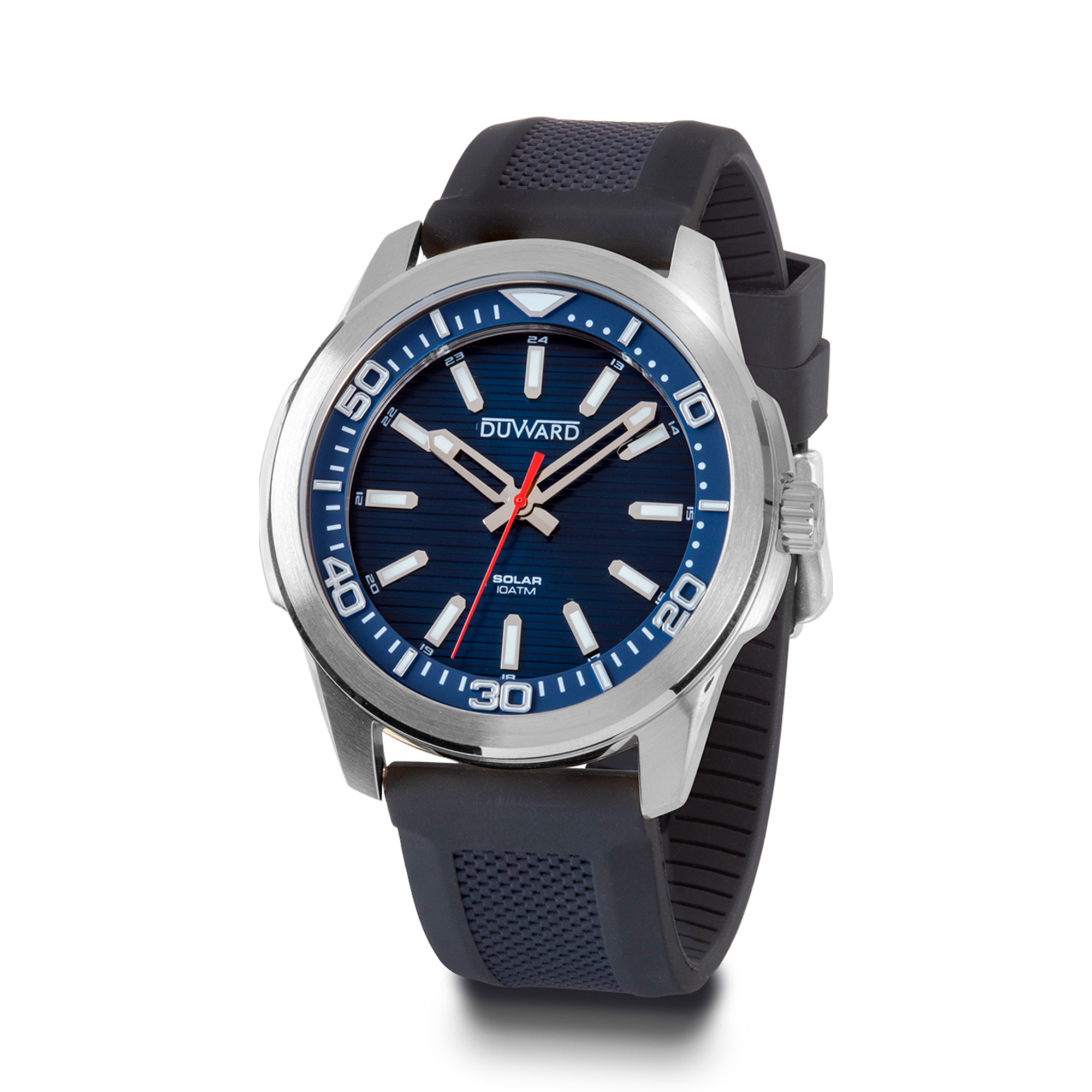 Reloj de hombre caja de acero movimiento solar esfera azul