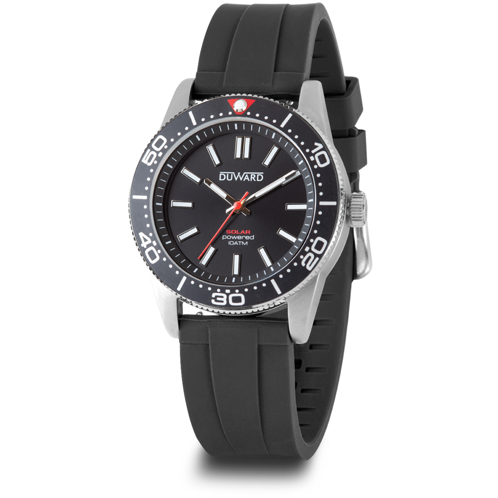 Reloj unisex caja acero movimienro solar esfera negra