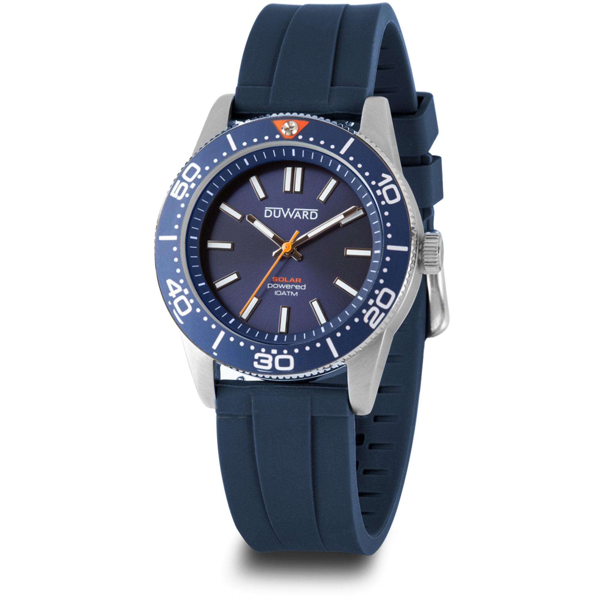 Reloj unisex caja acero movimienro solar esfera azul