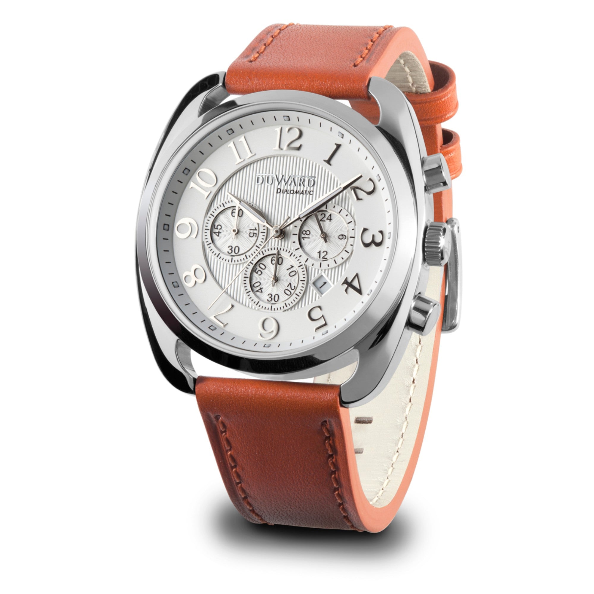 Reloj Hombre Deportivo Cronógrafo caja acero esfera marron 10 Atm