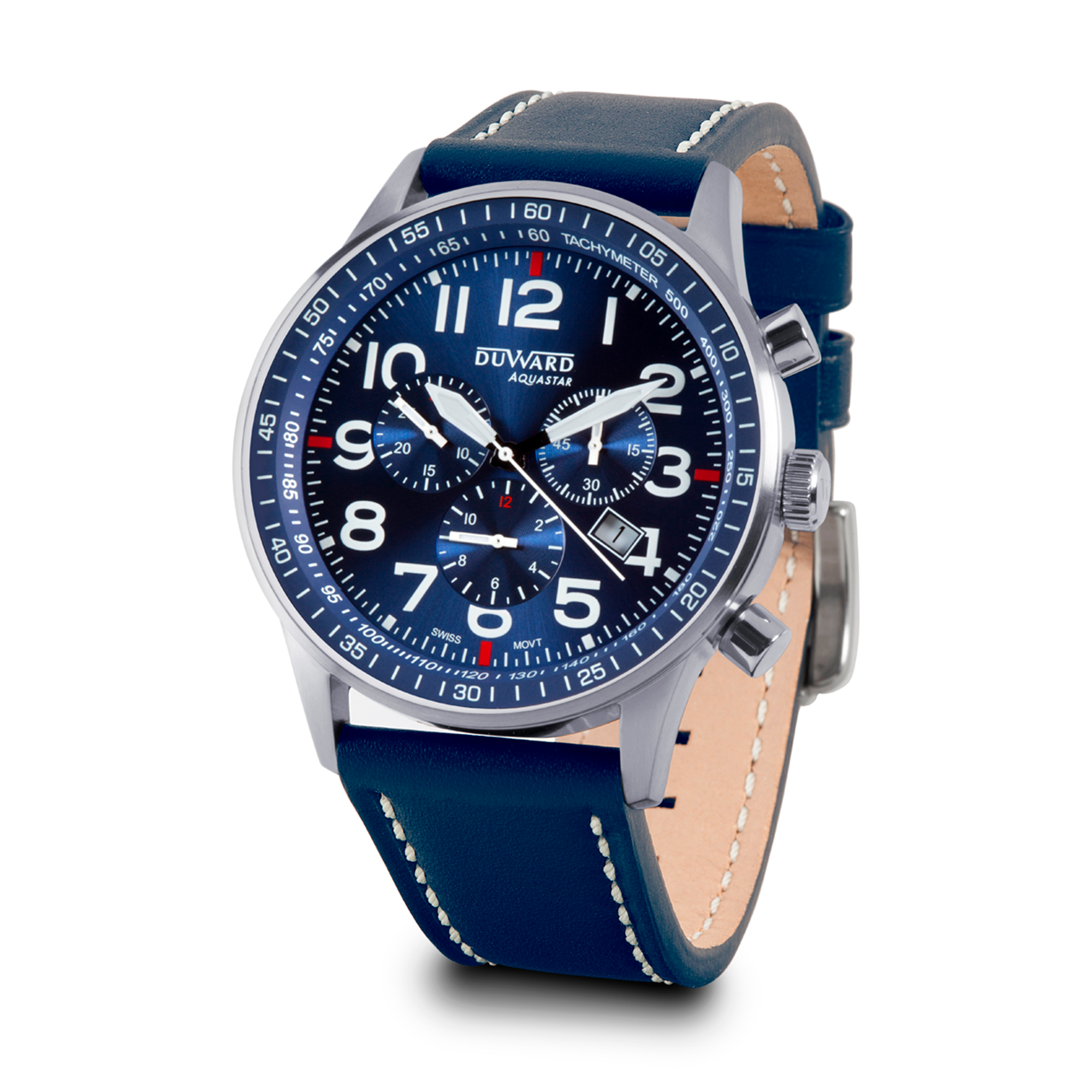 Reloj de hombre DUWARD Aquastar caja de acero cronografo con movimiento suizo 10 atm