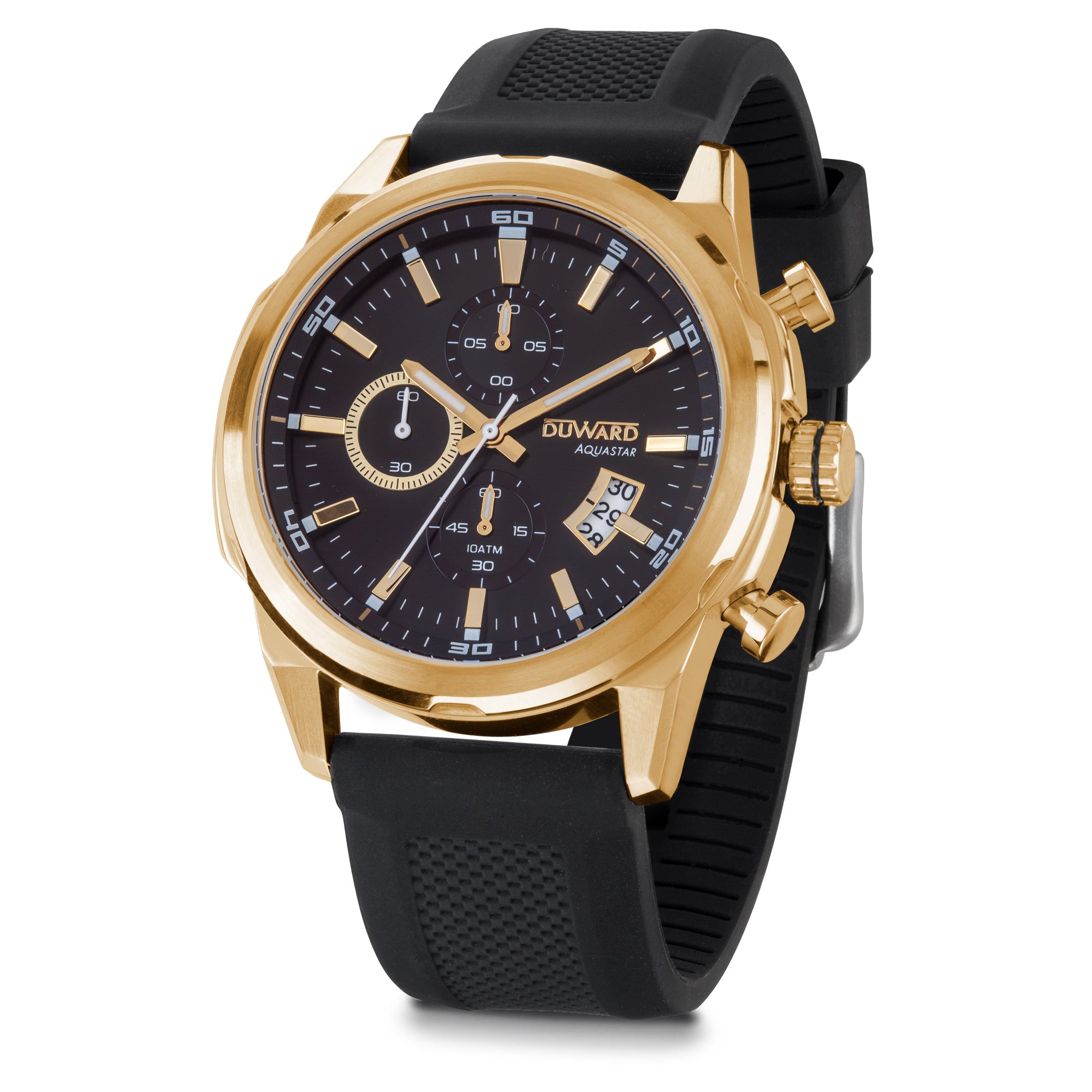 Reloj Hombre DUWARD Aquastar caja de acero dorada