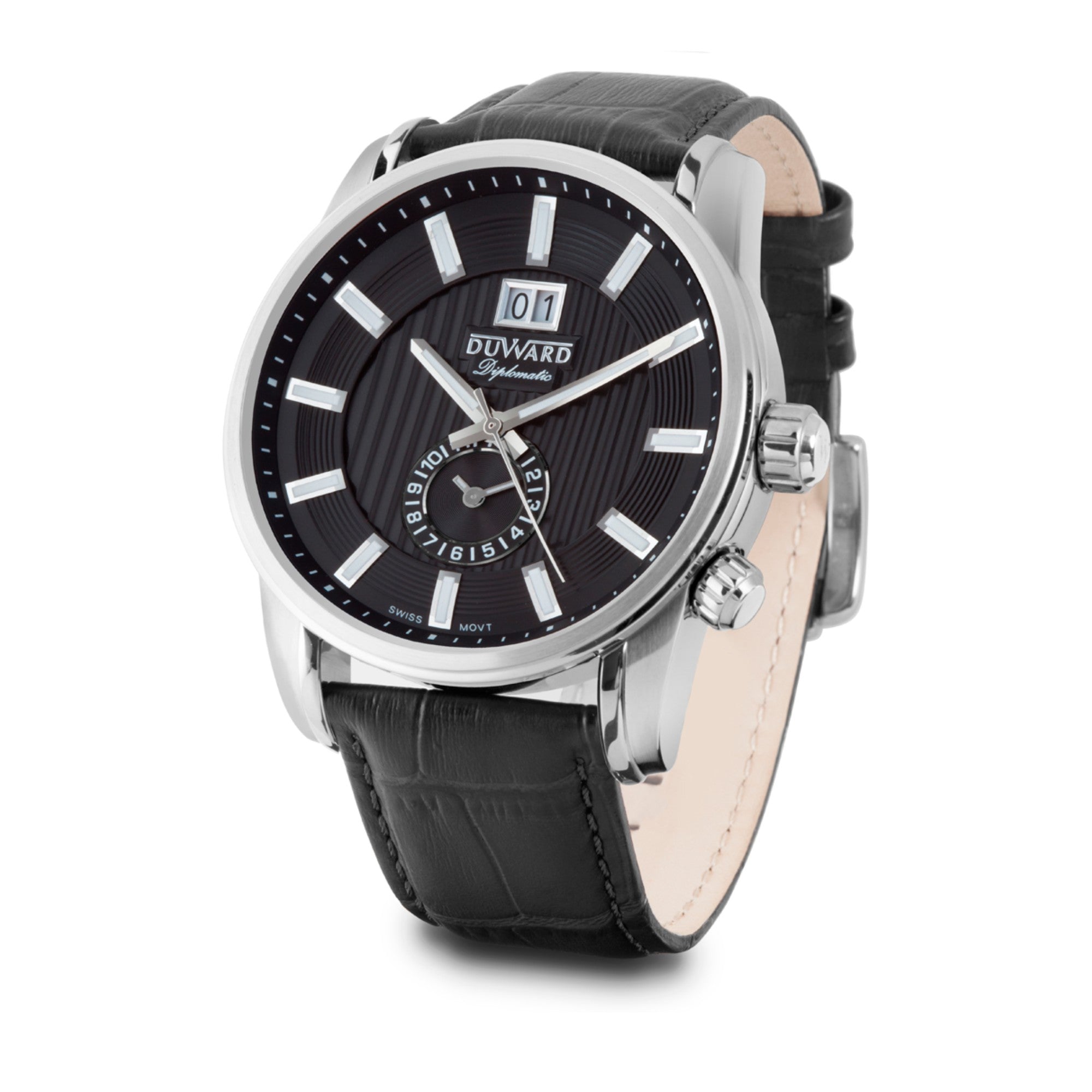 Reloj de Hombre caja acero con movimiento suizo doble horario 10 Atm