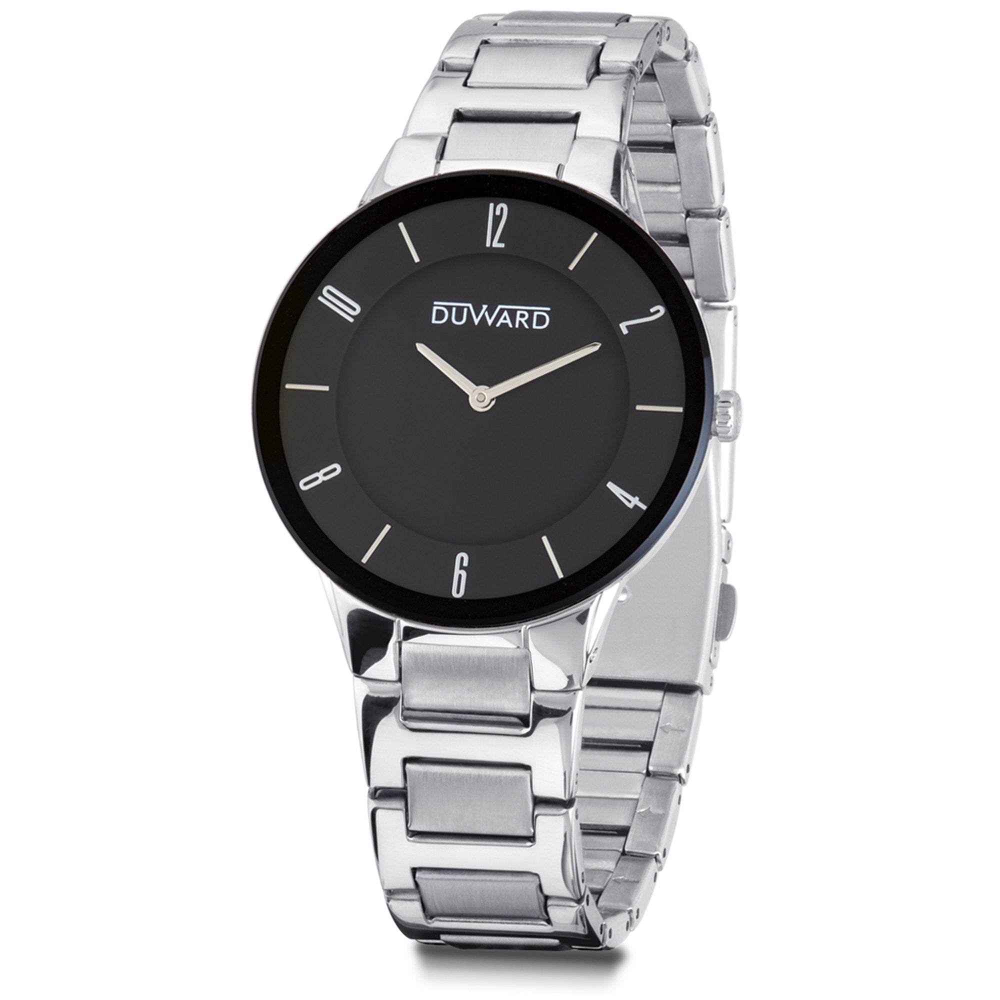 Reloj de hombre extraplano de acero e bisel de cristal