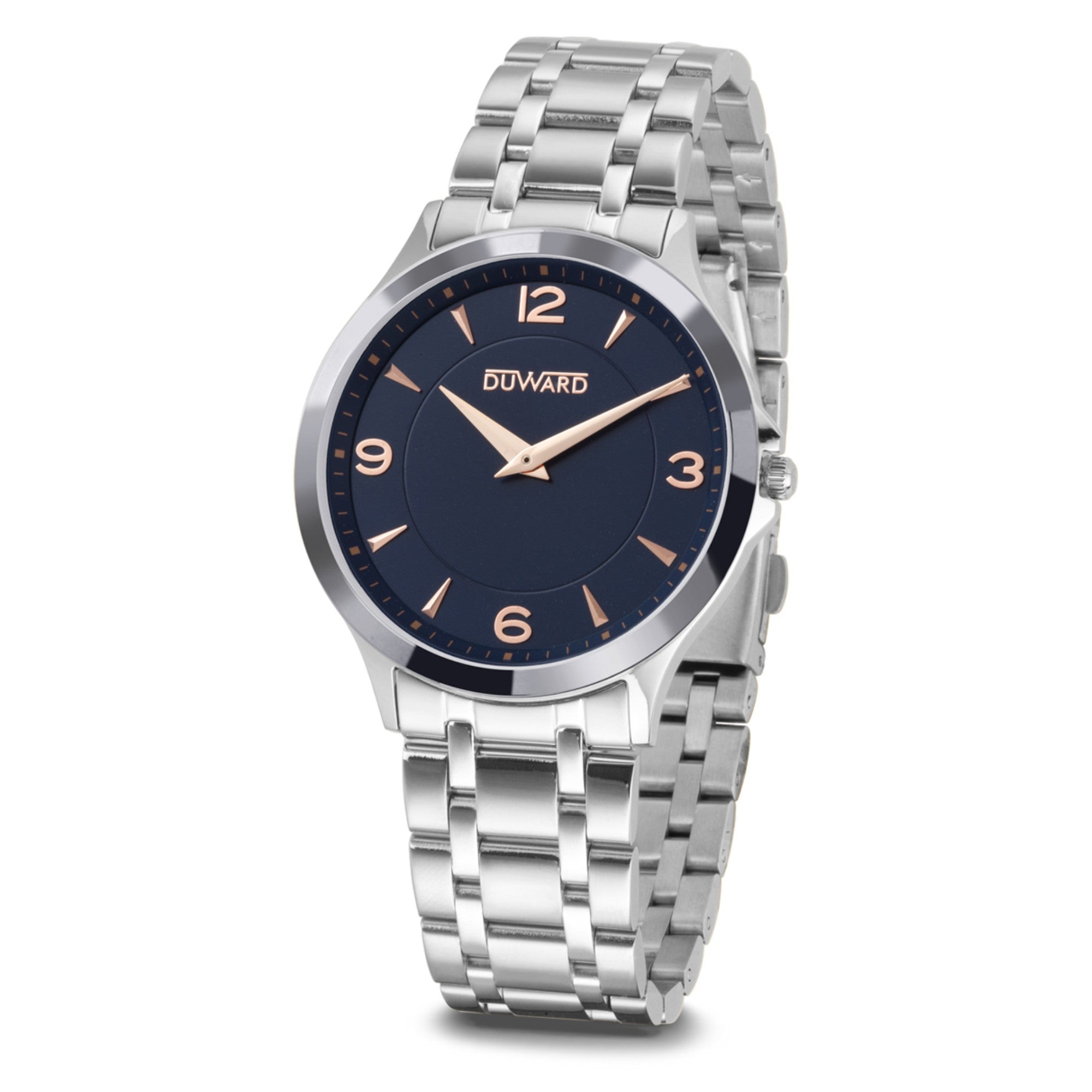 Reloj de Hombre Elegante caja acero esfera azul 5 Atm brazalete acero