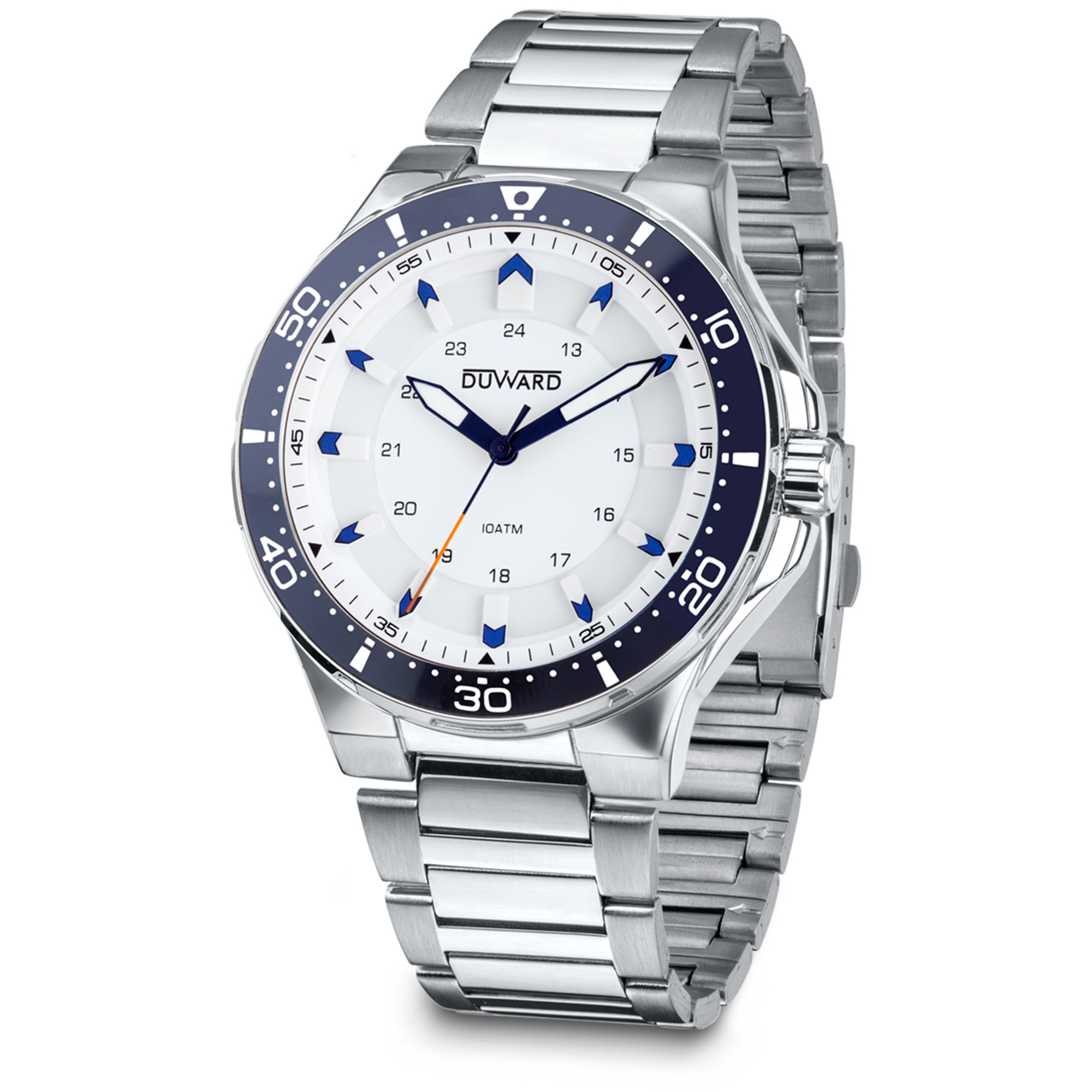 Reloj de acero con bisel azul 10 atm