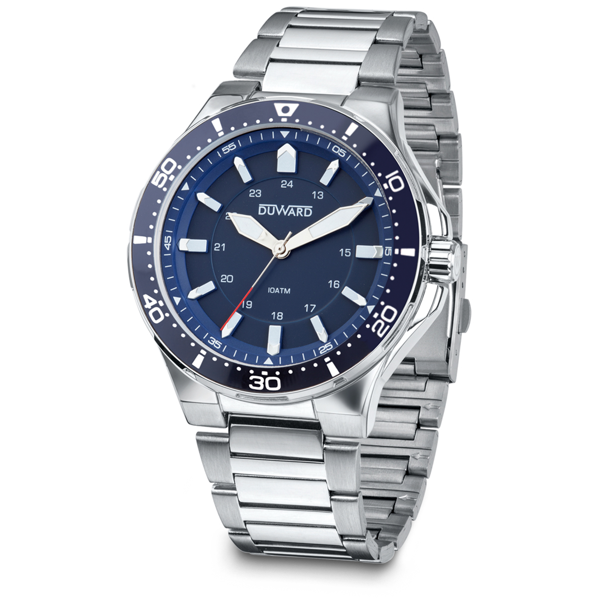 Reloj de acero con bisel azul 10 atm