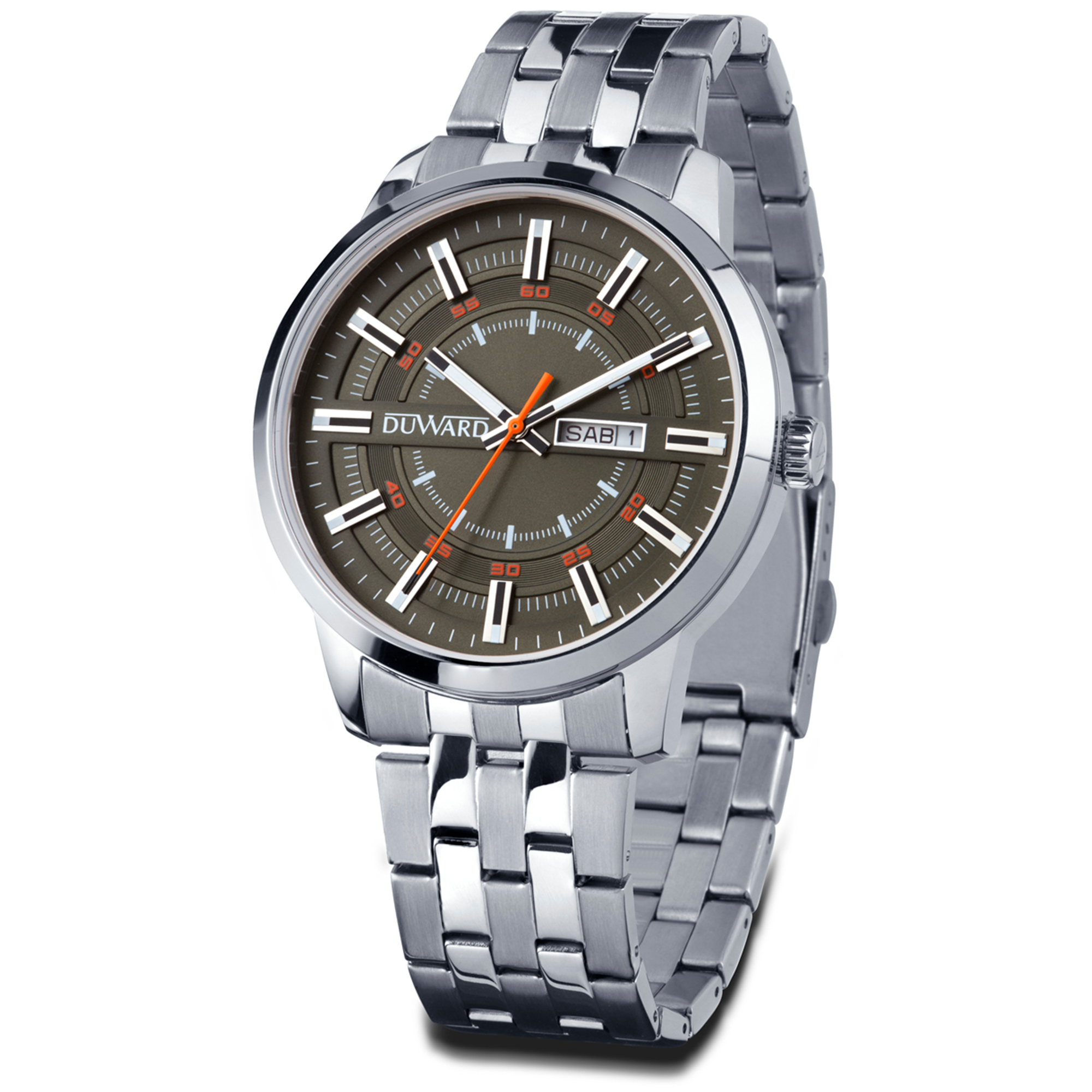 Reloj para hombre de acero doble calendario 10 atm