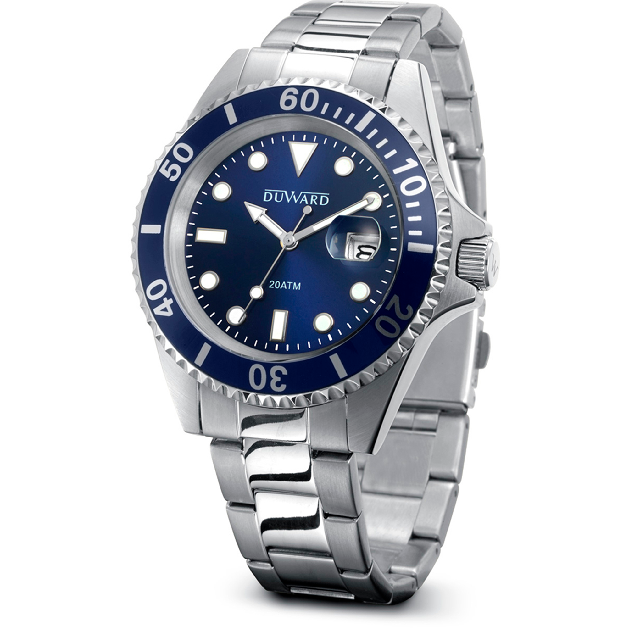 Reloj de acero bisel azul 20 atm