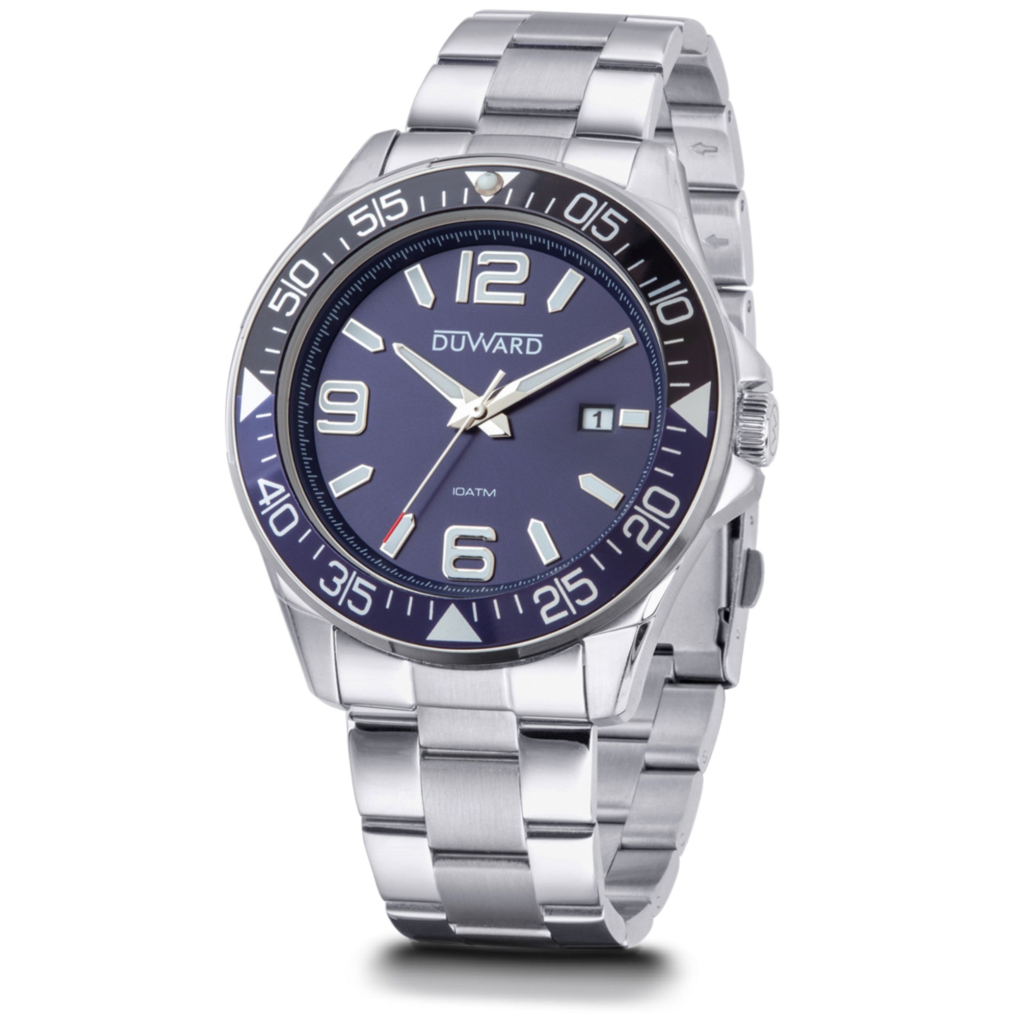 Reloj Hombre Deportivo caja acero esfera azul 10 A tm brazalete acero