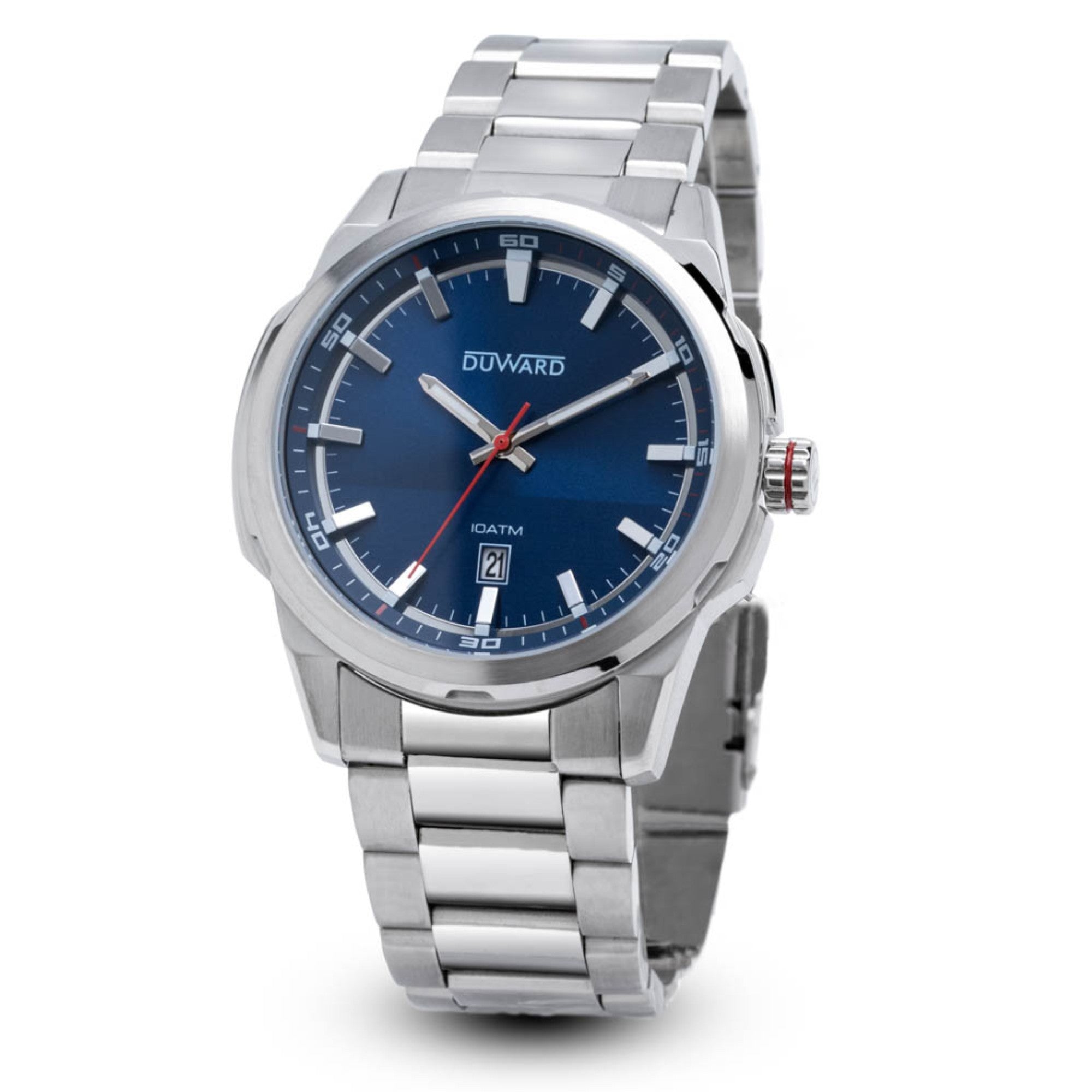 Reloj de Caballero Brazalete y Caja de acero esfera azul