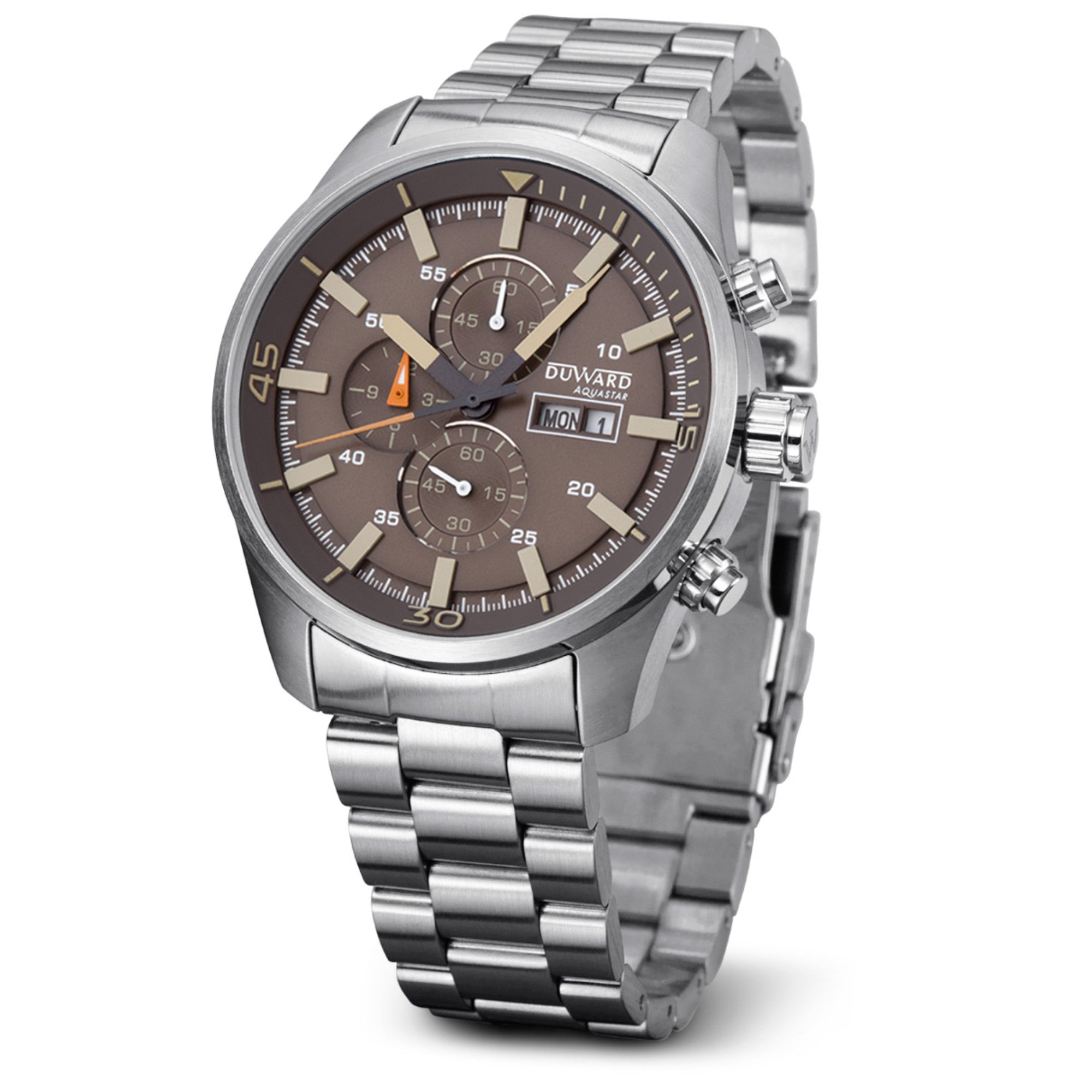 Reloj Hombre Deportivo DUWARD Aquastar Cronógrafo caja acero