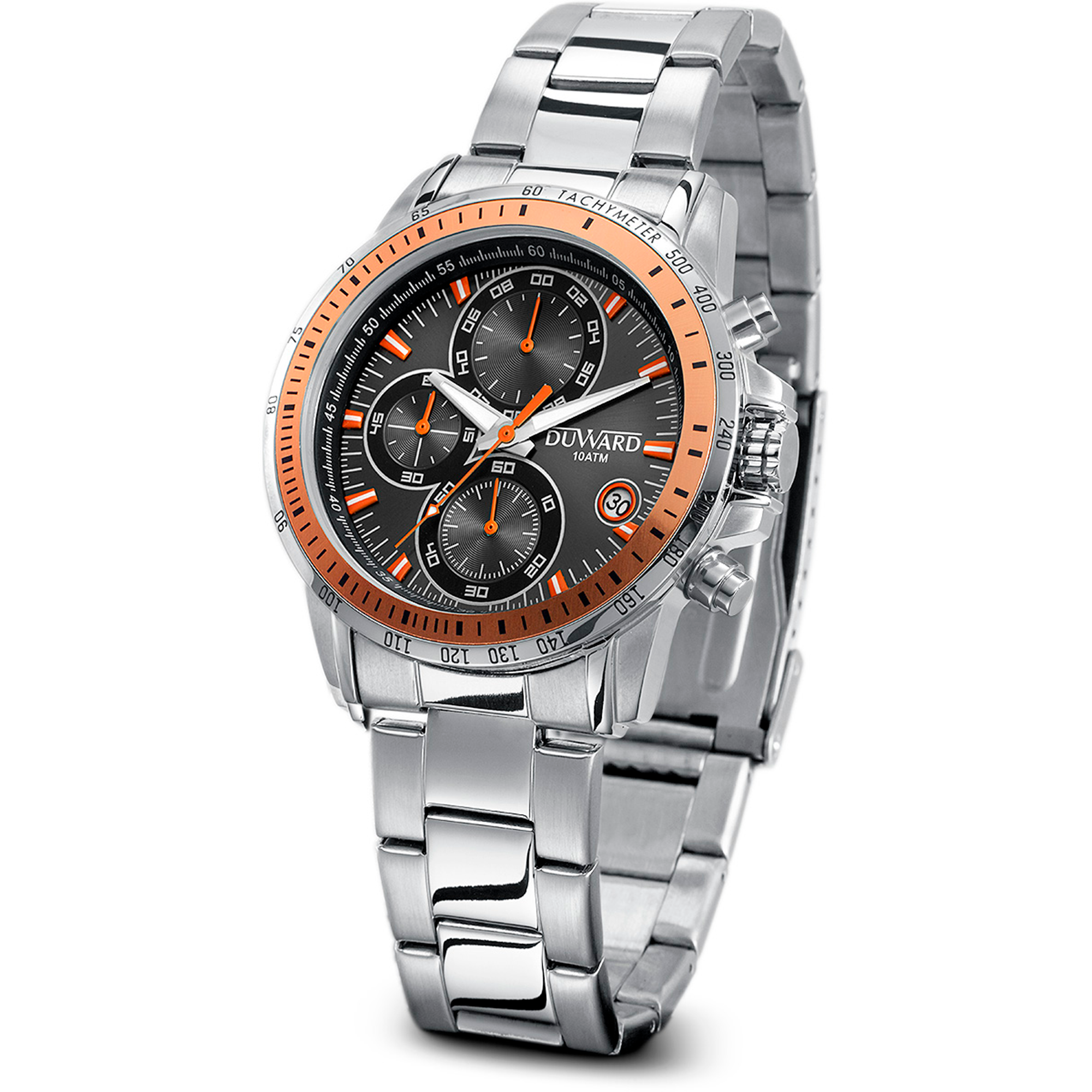 Caballero.Brazalete.Acero.CronÇügrafo.Negro naranja