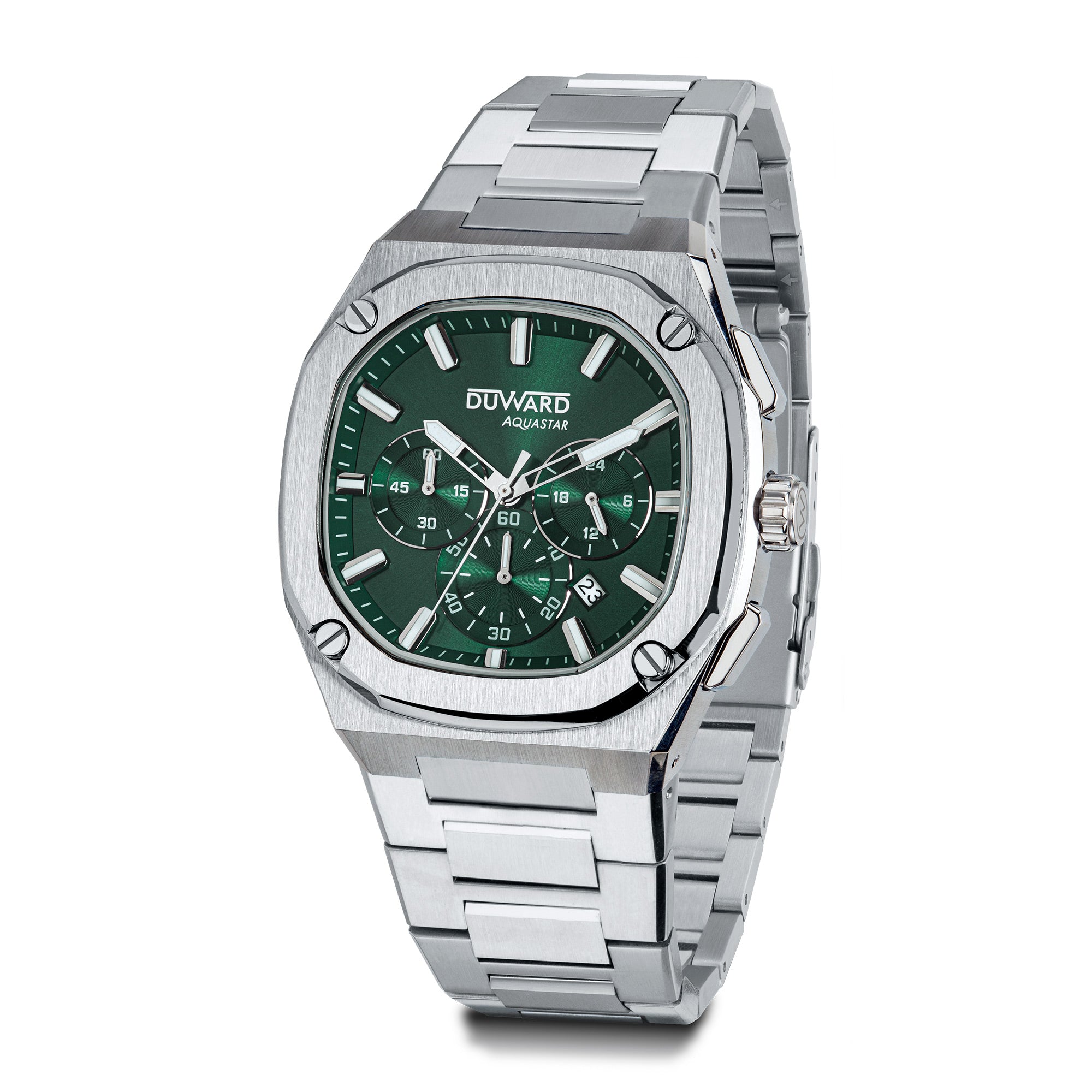 Reloj de Hombre deportivo DUWARD Aquastar acero es fera verde 10 Atm