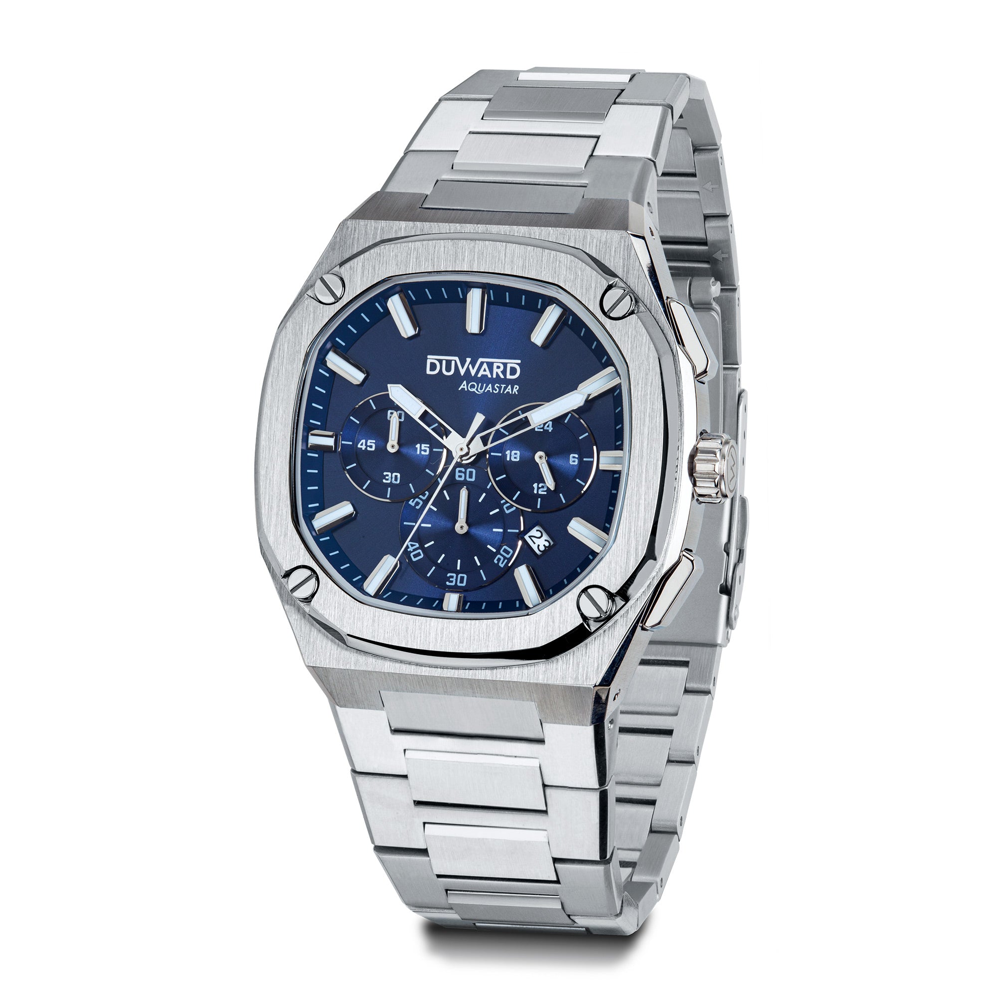 Reloj de Hombre deportivo DUWARD Aquastar acero es fera azul 10 Atm