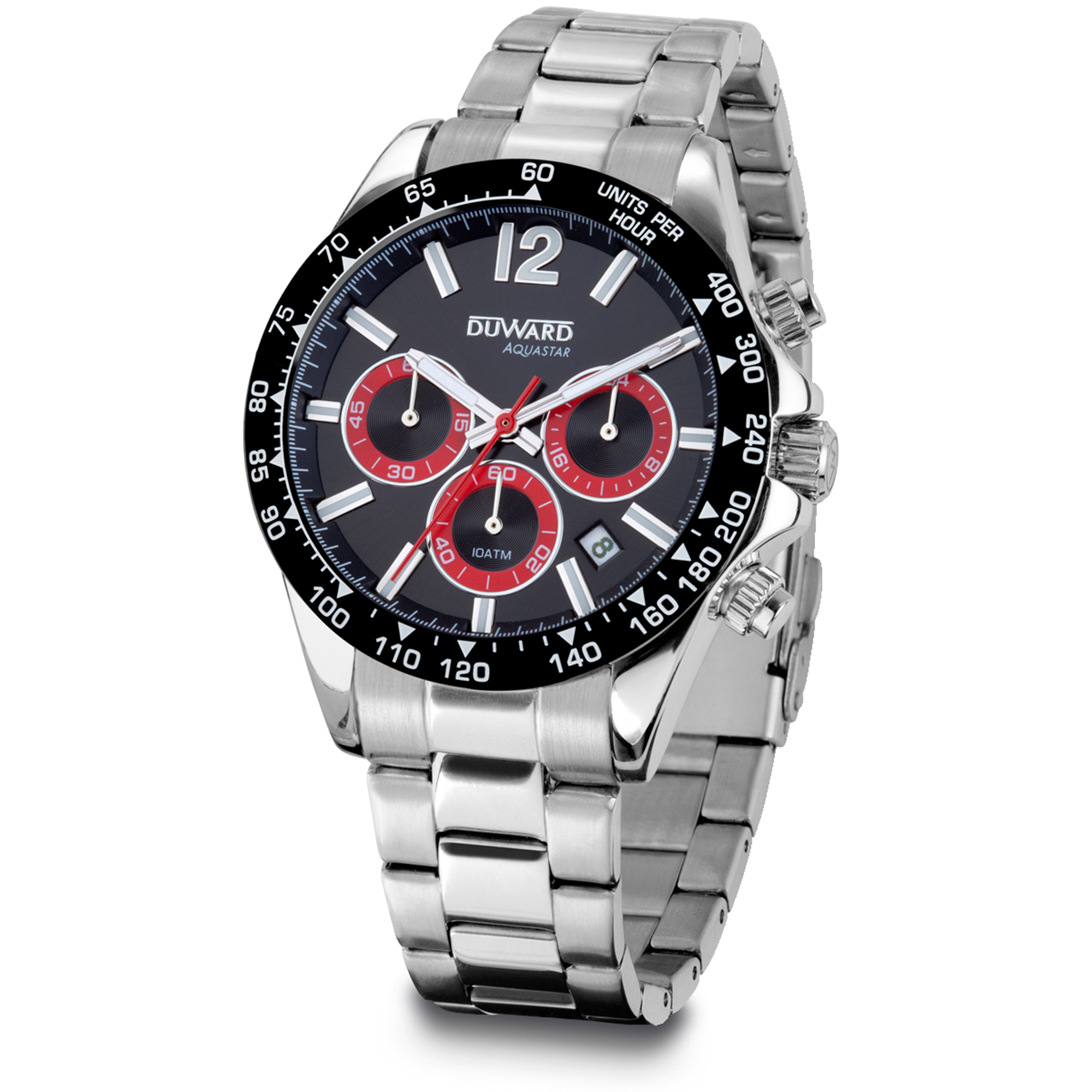 Reloj de Hombre DUWARD Aquastar de acero  con bisel y esfera verde  10 ATM