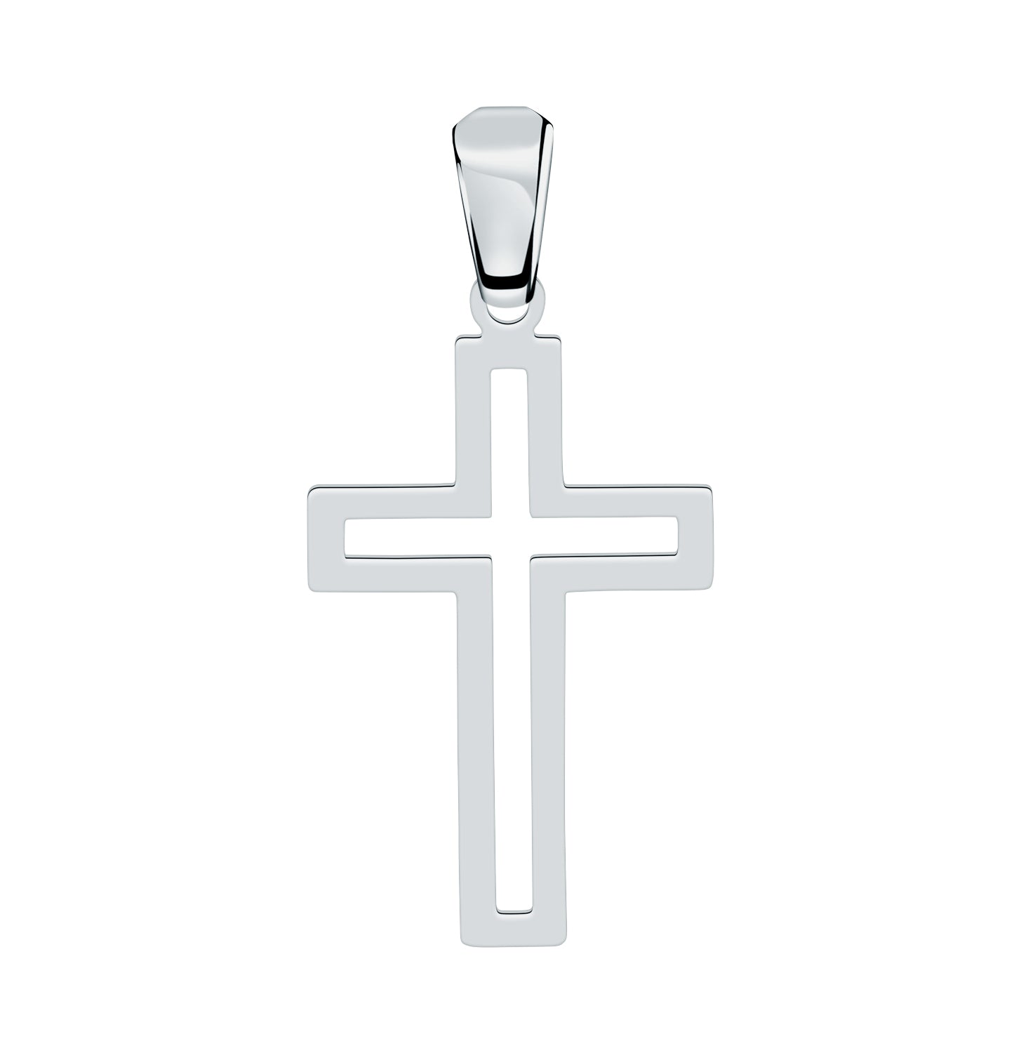 Cruz Colgante de plata rodiada