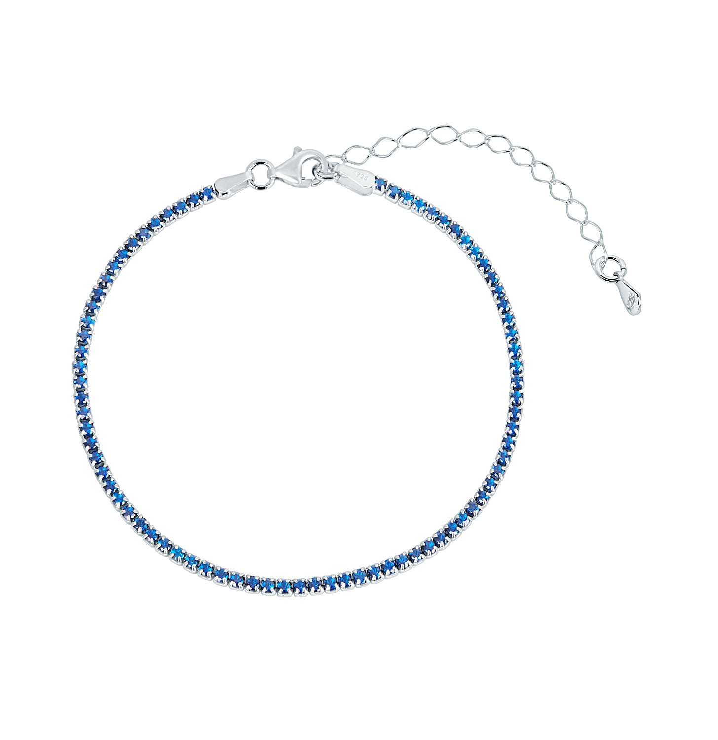 Pulsera Rivière de plata 925 circonitas azules