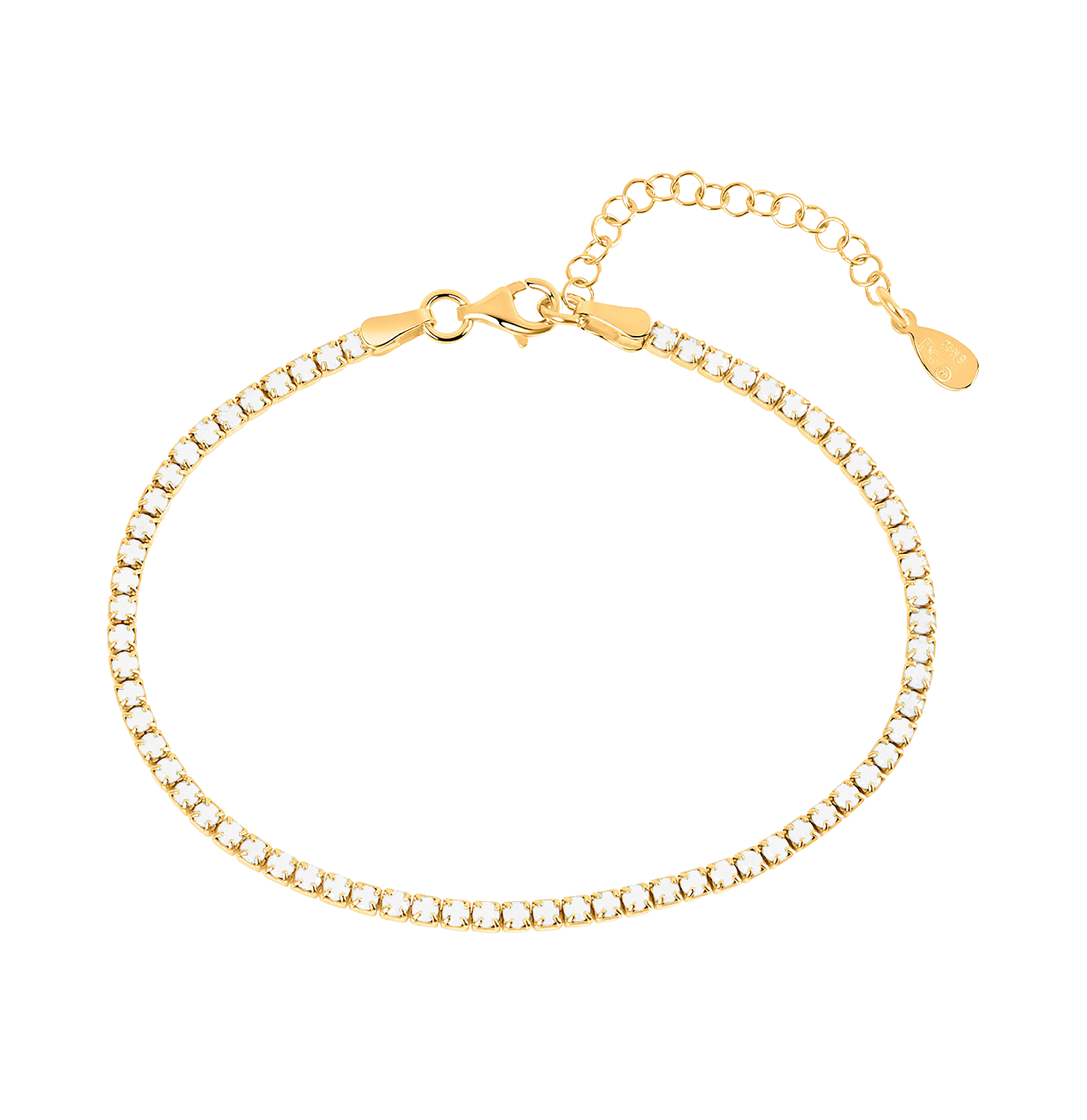 Pulsera Rivière de plata 925 dorada circonitas blancas
