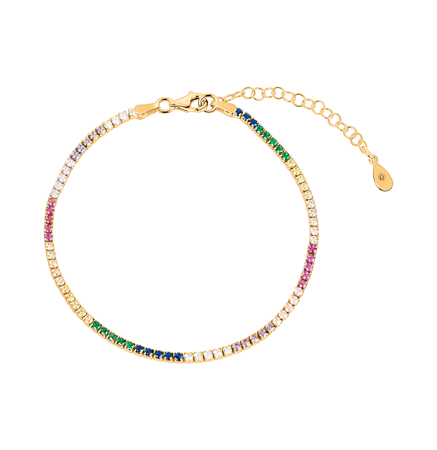 Pulsera Rivière de plata 925 dorada