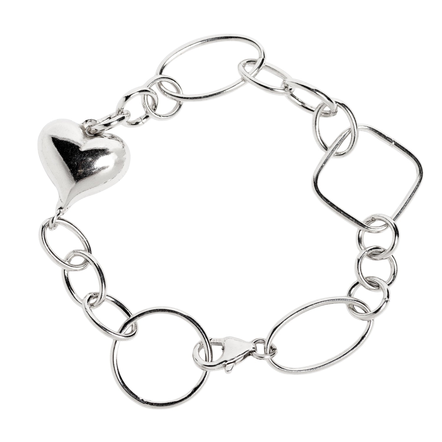 PULSERA PLATA DE LEY 925 CORAZON