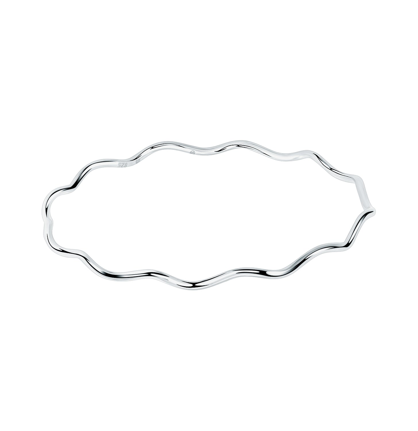 Pulsera.Plata 925 rodiada.Esclava ondulada.