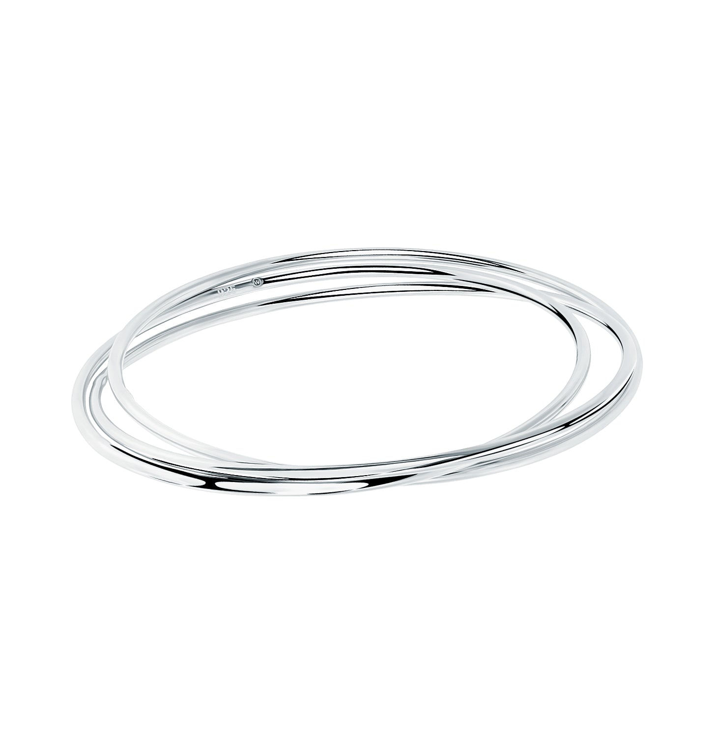 Pulsera.Plata 925 rodiada.3 Esclavas lisas.