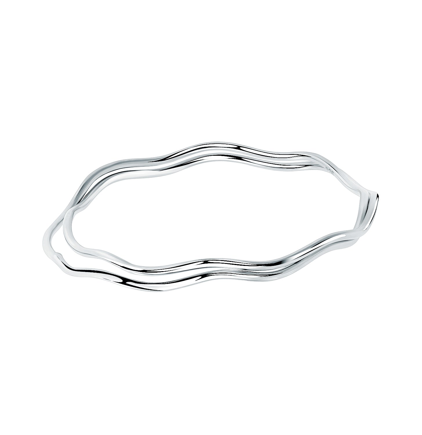 Pulsera.Plata 925 rodiada.2 esclavas onduladas.