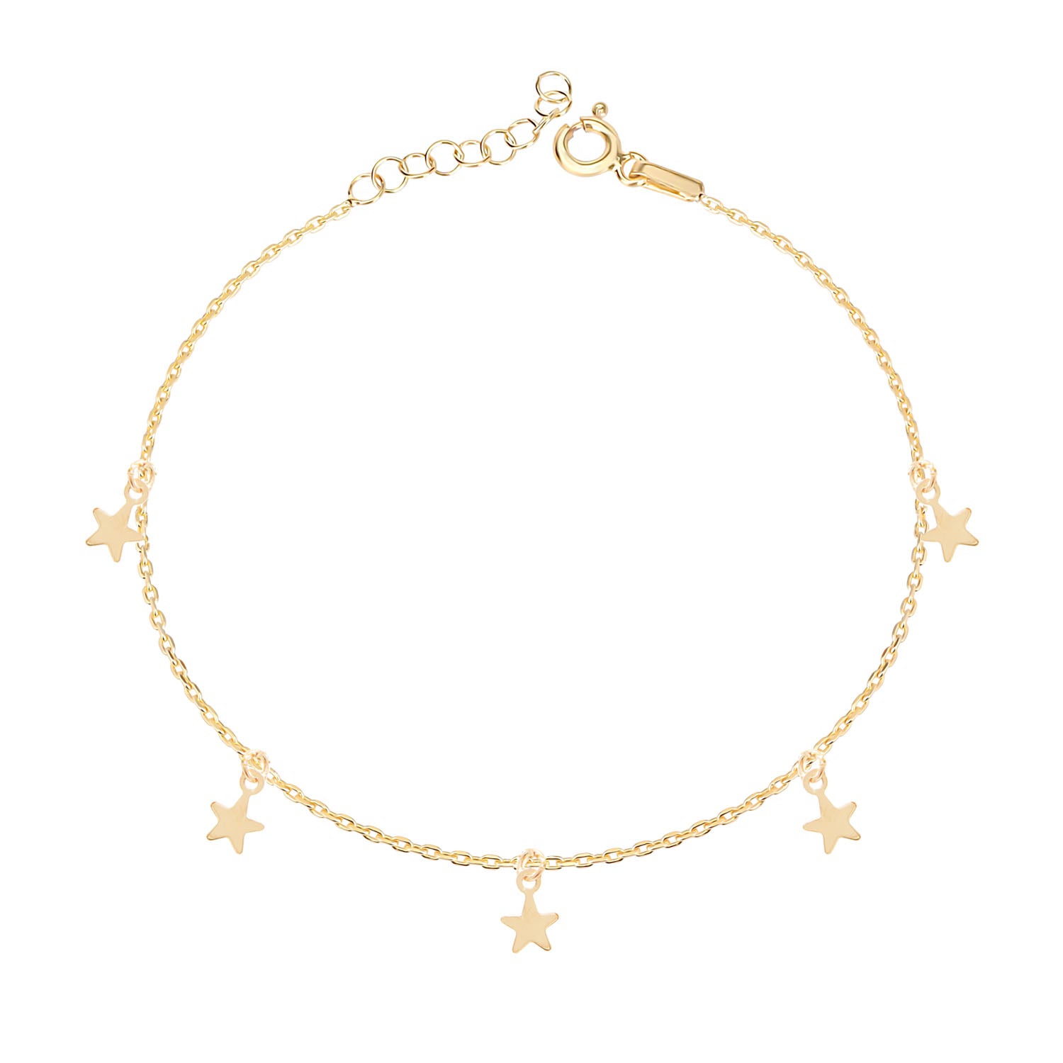 Pulsera 16+3Cm.Plata.Dorado estrellas.