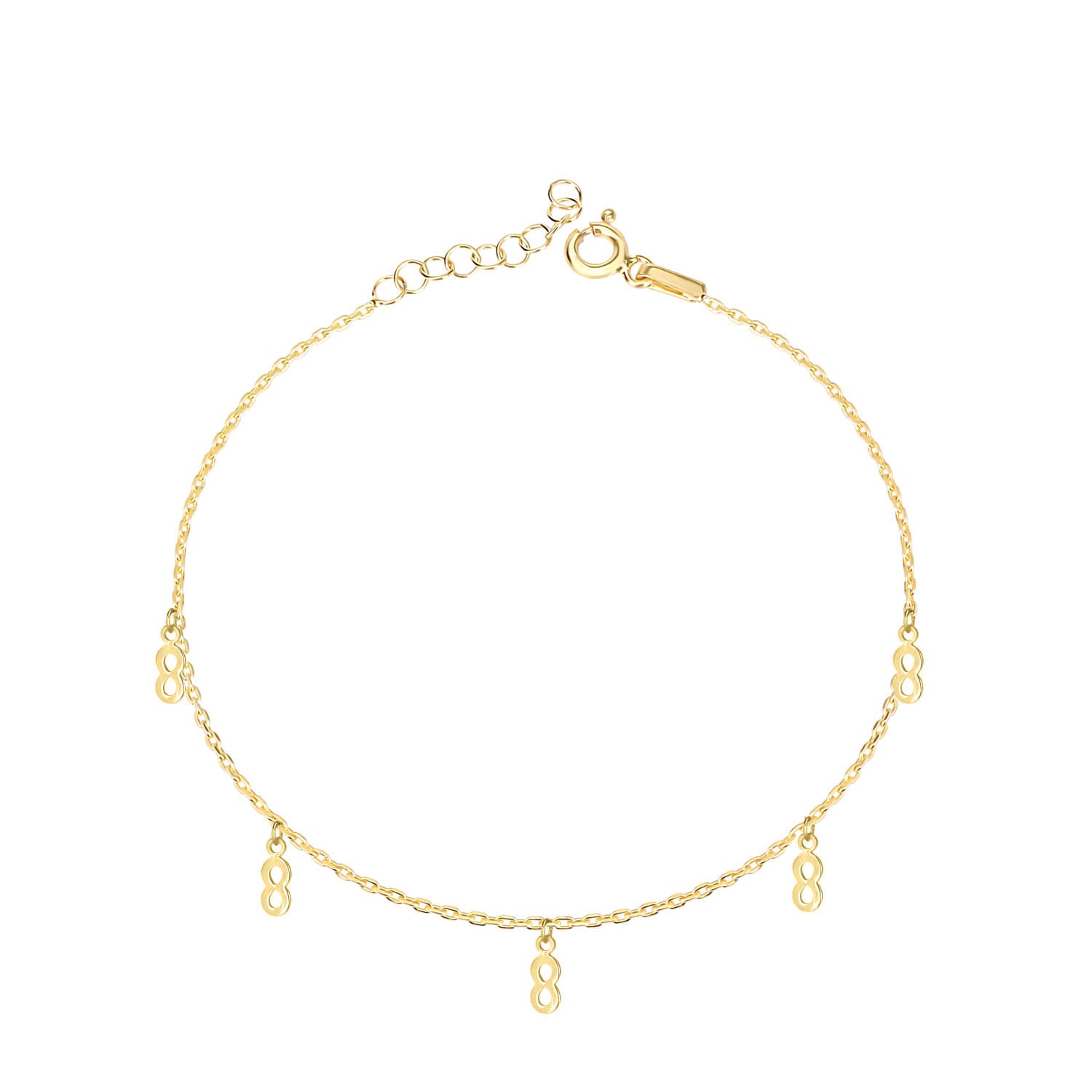 Pulsera 16+3Cm.Plata.Dorado infinitos.