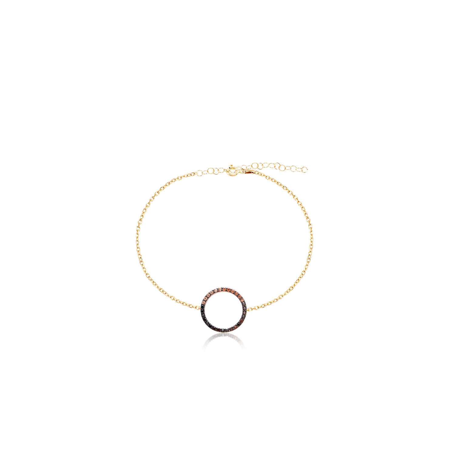 Pulsera 16+3Cm.Plata.1 aro.Dorado multicolor.