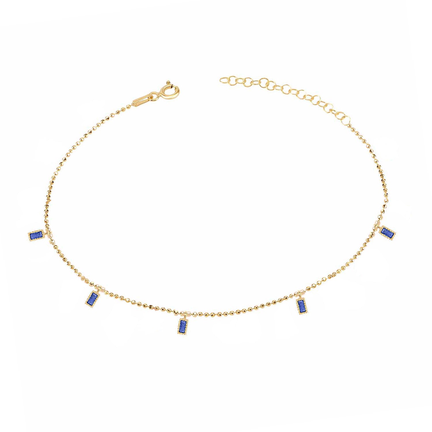 Pulsera 16+3Cm.Plata.Piedras.Dorado azul.