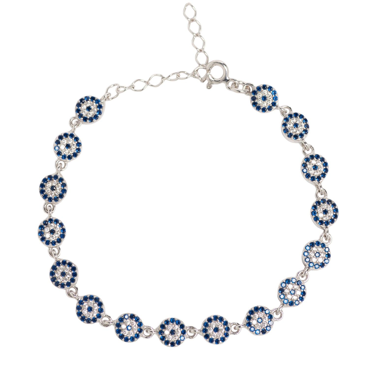 PULSERA PLATA DE LEY 925 OJOS TURCO