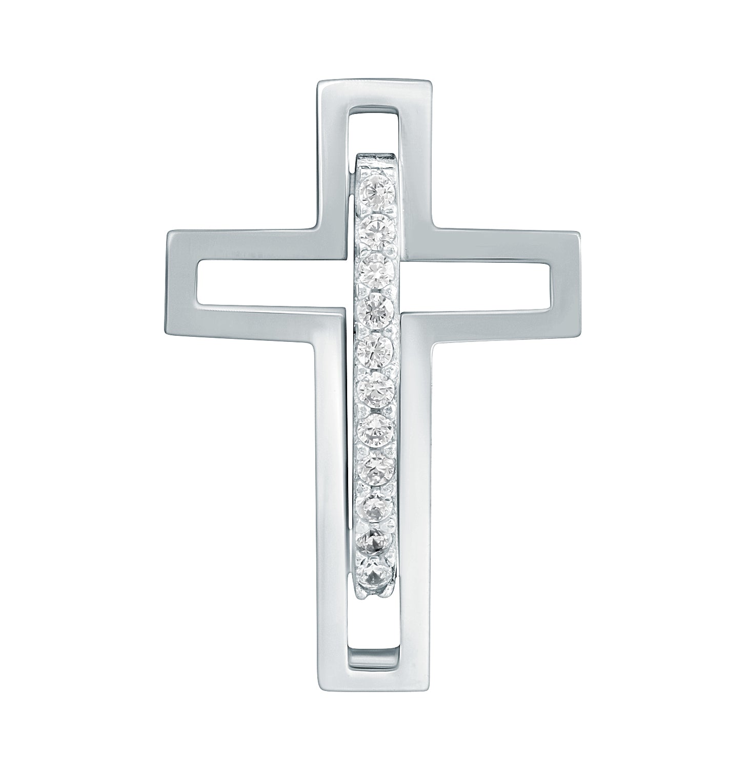Colgante.Plata 925 rodiada.Cruz+piedras.