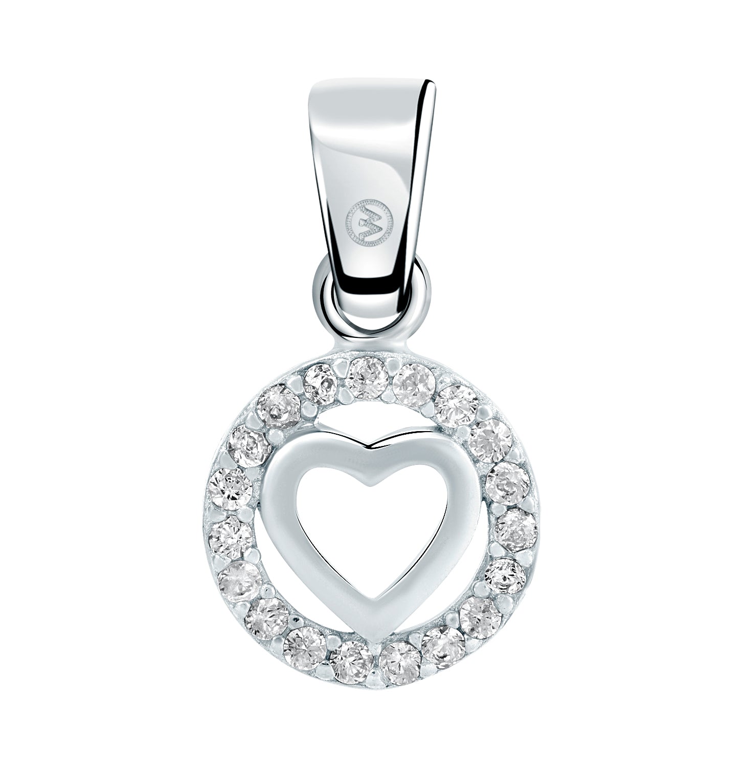 Colgante.Plata 925 rodiada.Corazon+piedras.