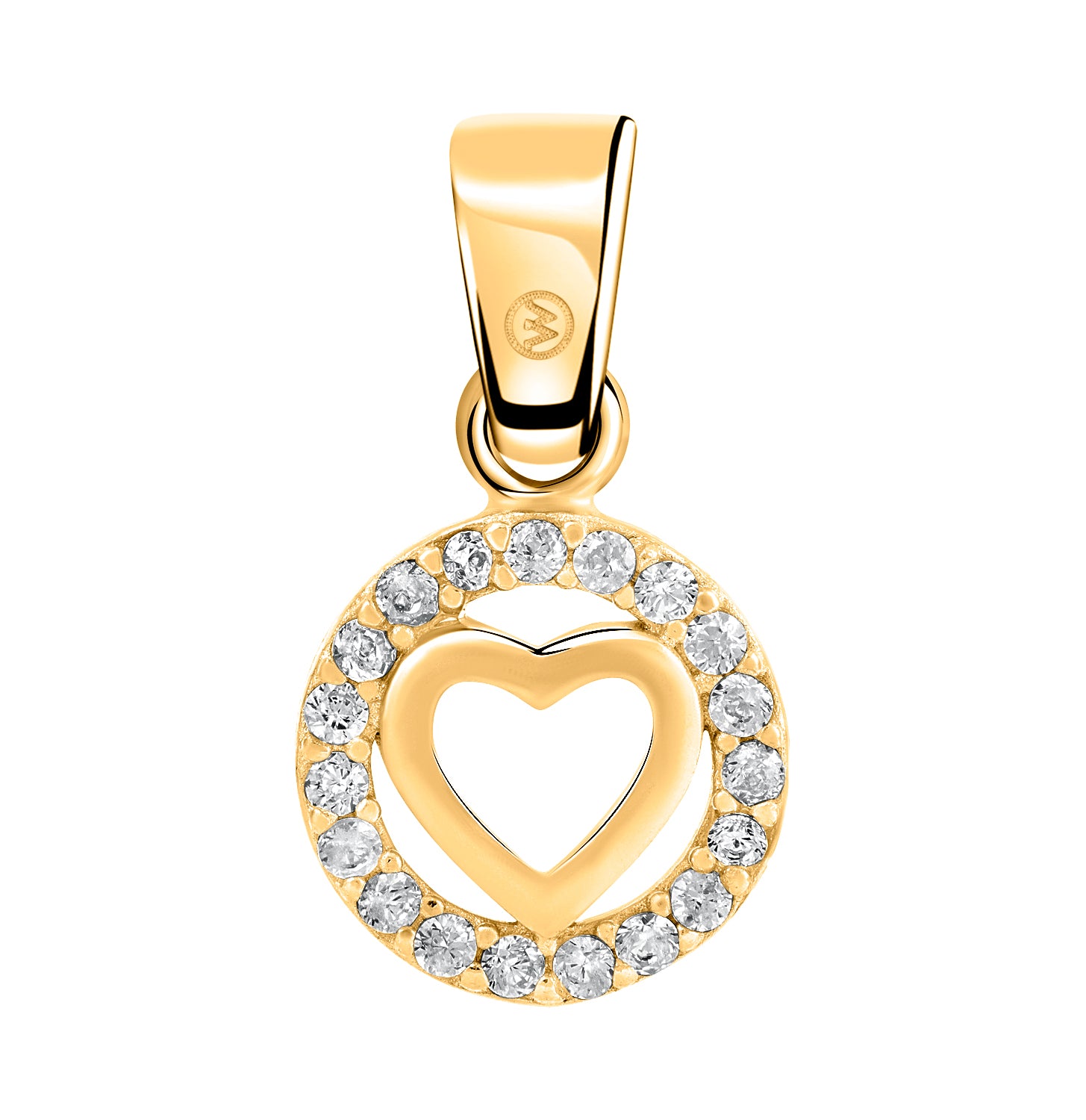 Colgante.Plata 925 dorada.Corazon+piedras.