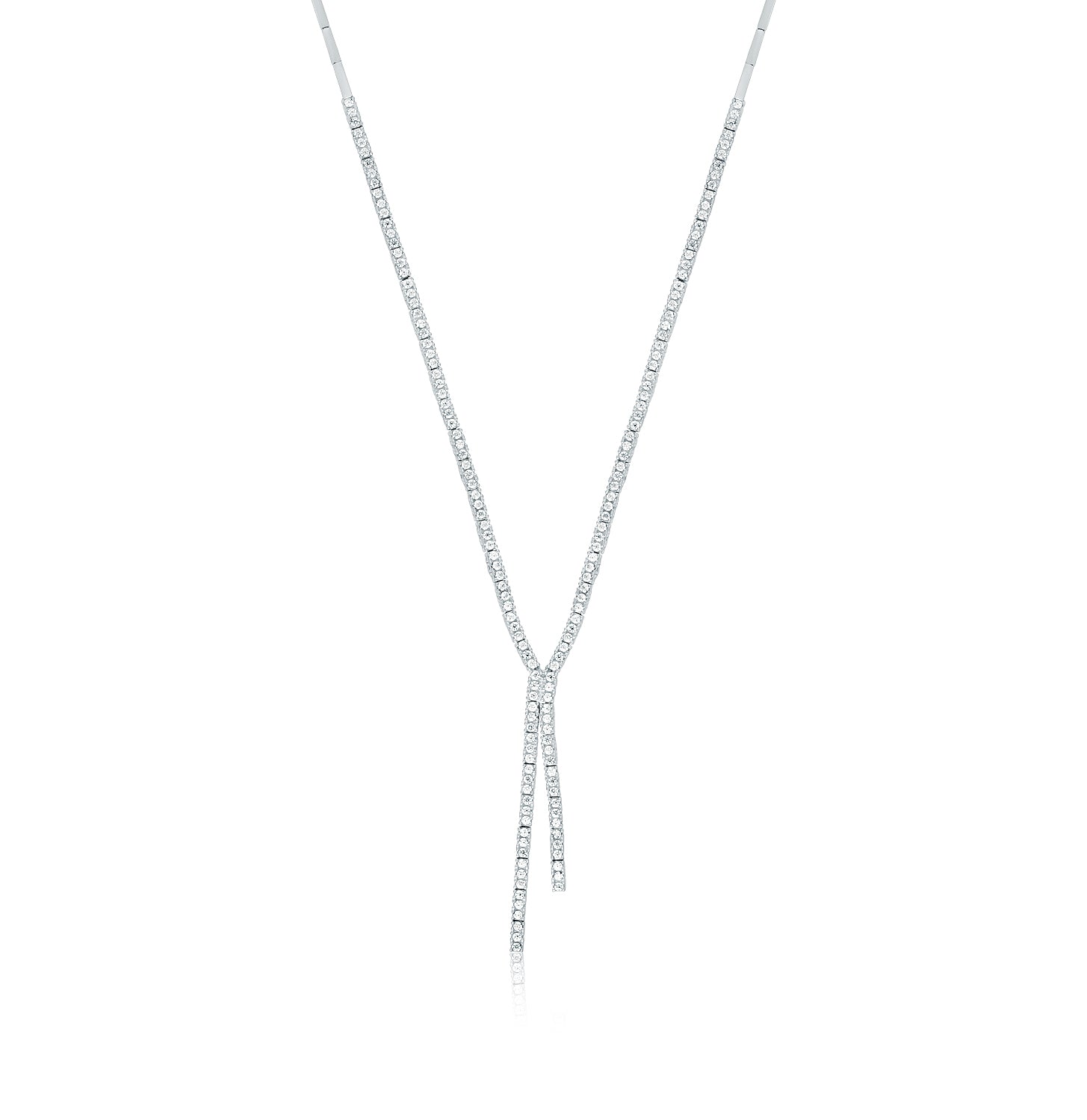 Collar.Plata925 rodiada.2 tiras.45Cm