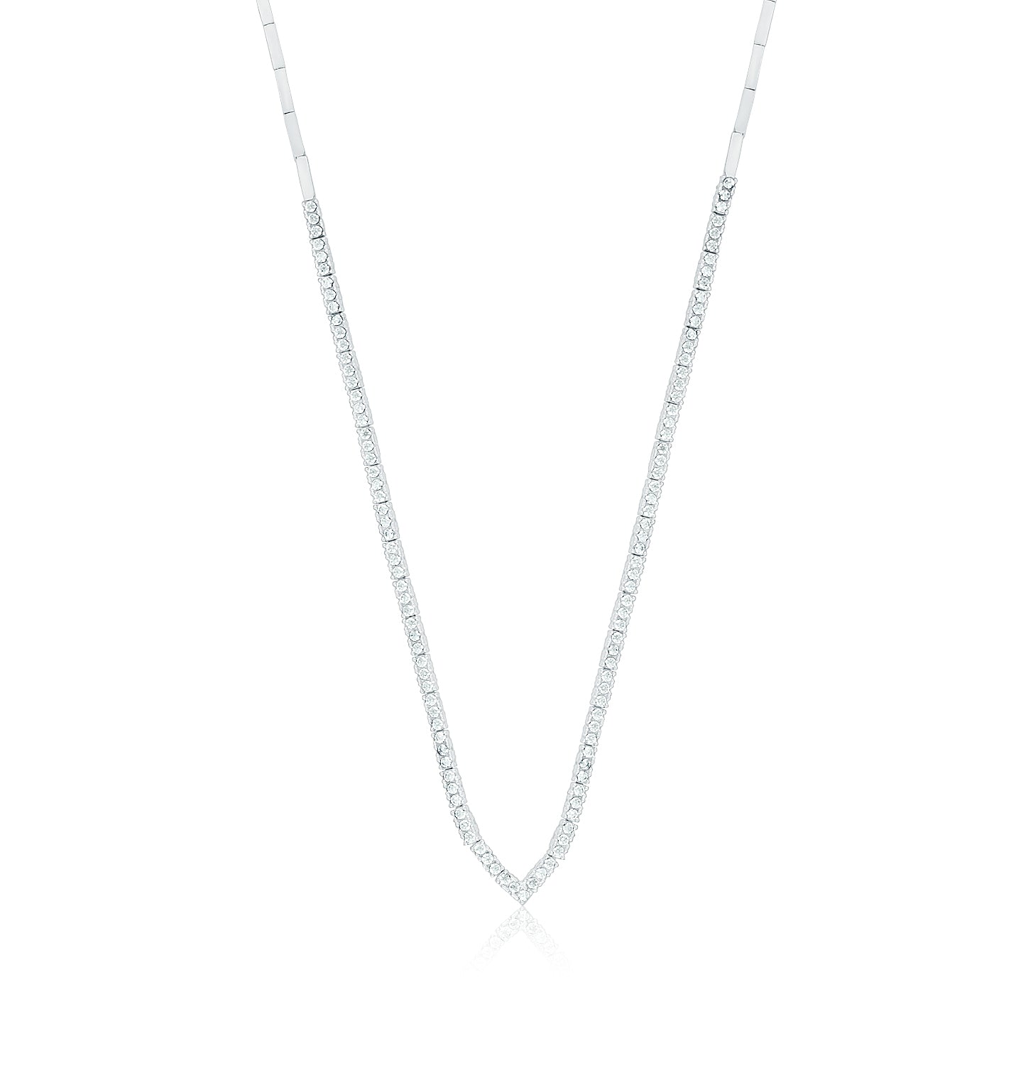 Collar.Plata925 rodiada. En V.45Cm