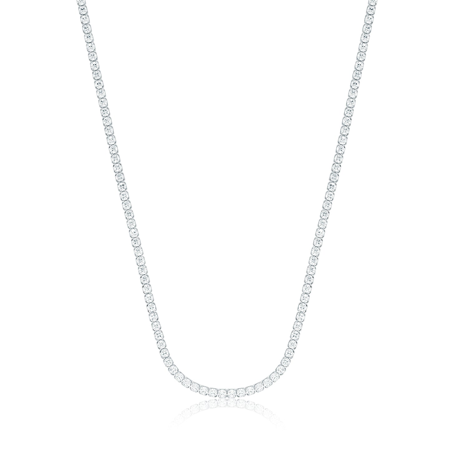 Collar.Plata 925 rodiada.Riviere blanco.40+5Cm.